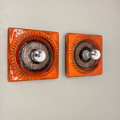 Lot de deux appliques murales en céramique « Fat Lava » de style POP ART, signées Kaiser Leuchten, Allemagne, années 1970