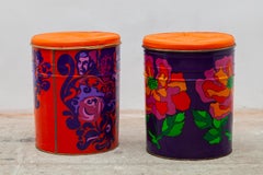 Set of Two Pop-Art, Flower Power Stools, 1960s