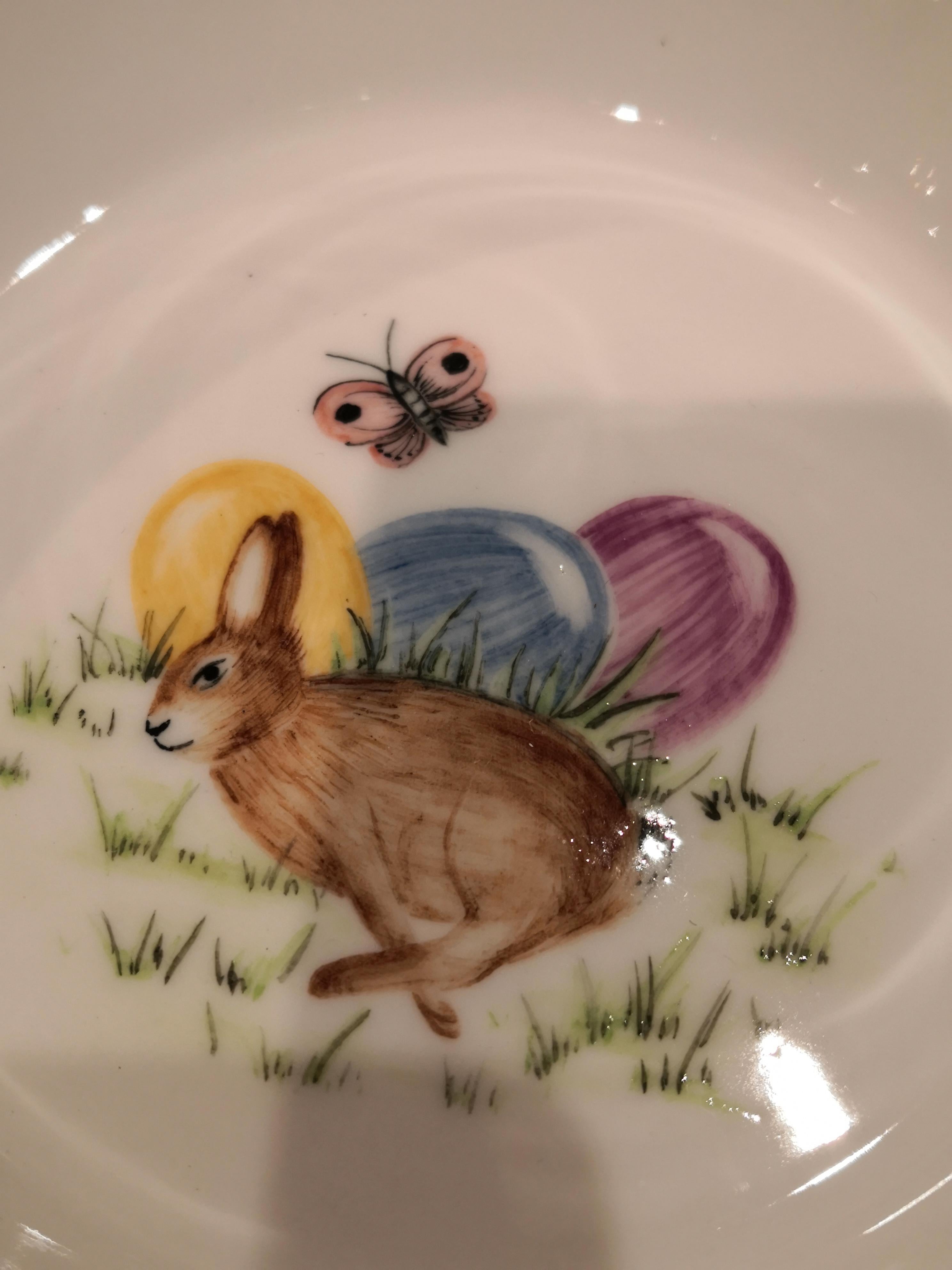 Country Set of Two Porcelain Bowls Easter Decor Sofina Boutique Kitzbuehel For Sale
