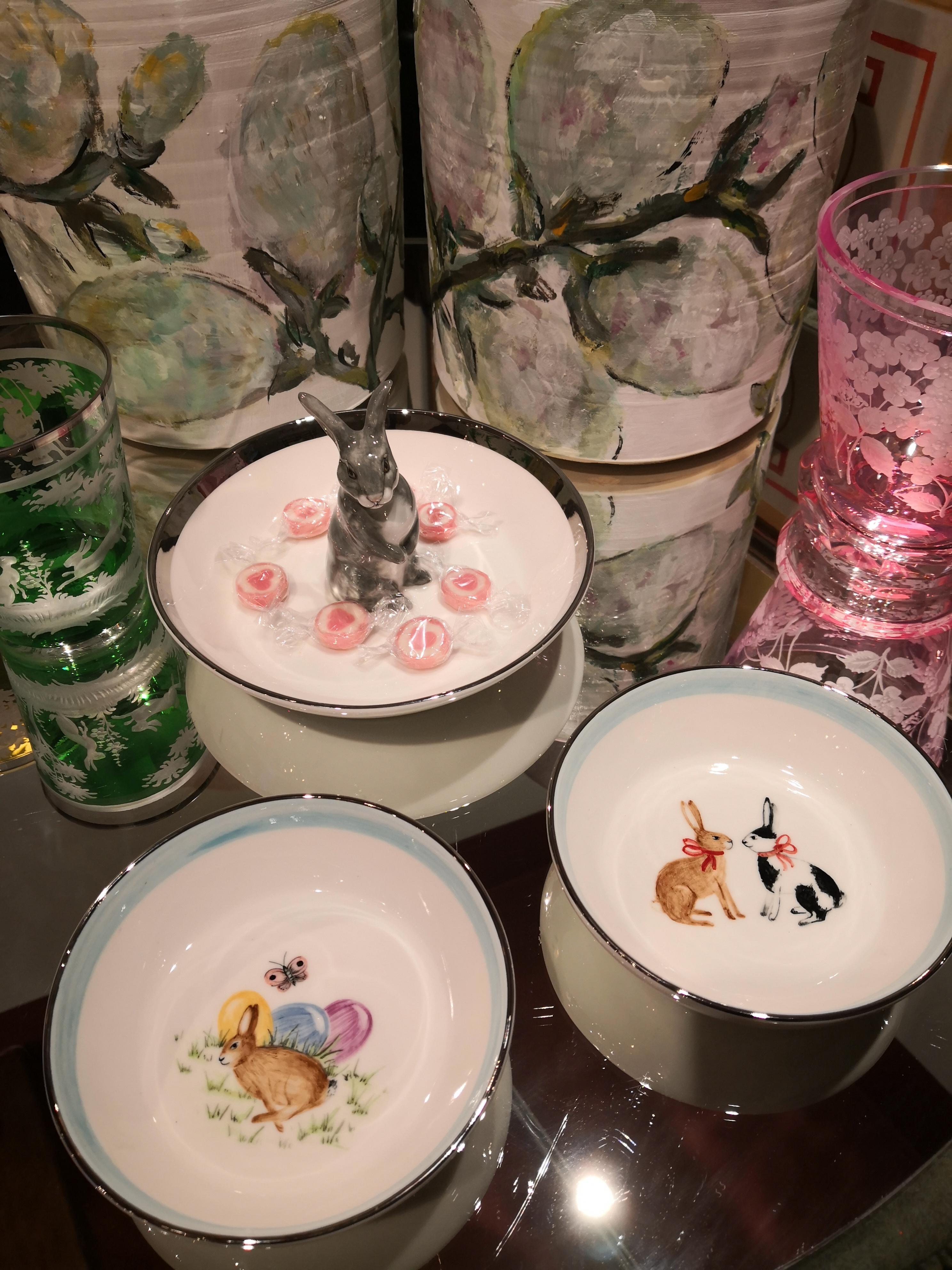 Allemand Ensemble de deux bols en porcelaine Décor de Pâques Sofina Boutique Kitzbuehel en vente