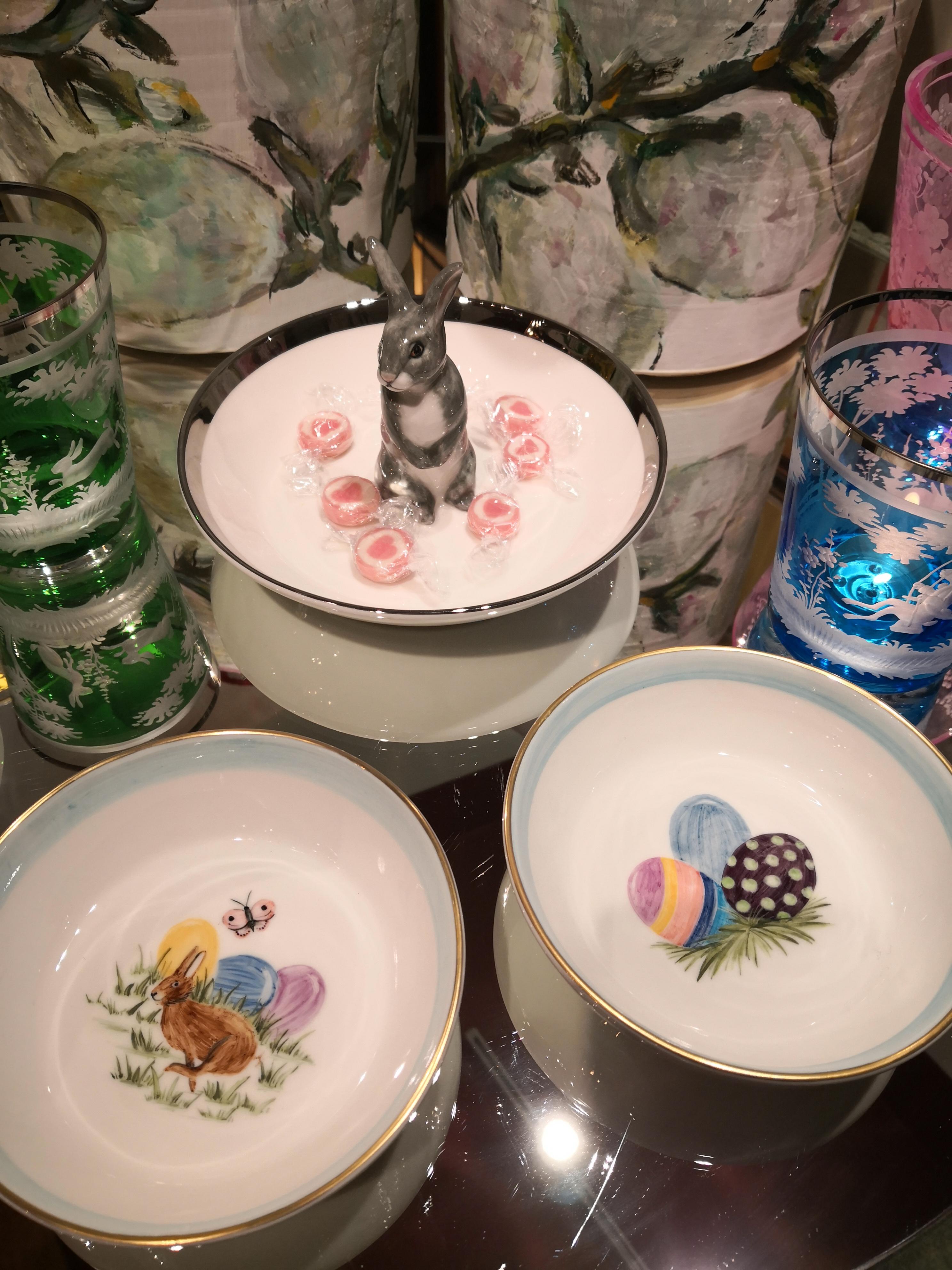 Allemand Ensemble de deux bols en porcelaine Décor de Pâques Sofina Boutique Kitzbuehel en vente