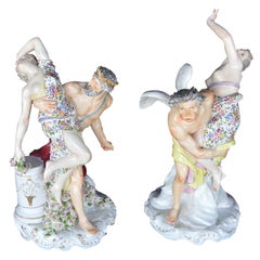 Ensemble de deux sculptures en porcelaine