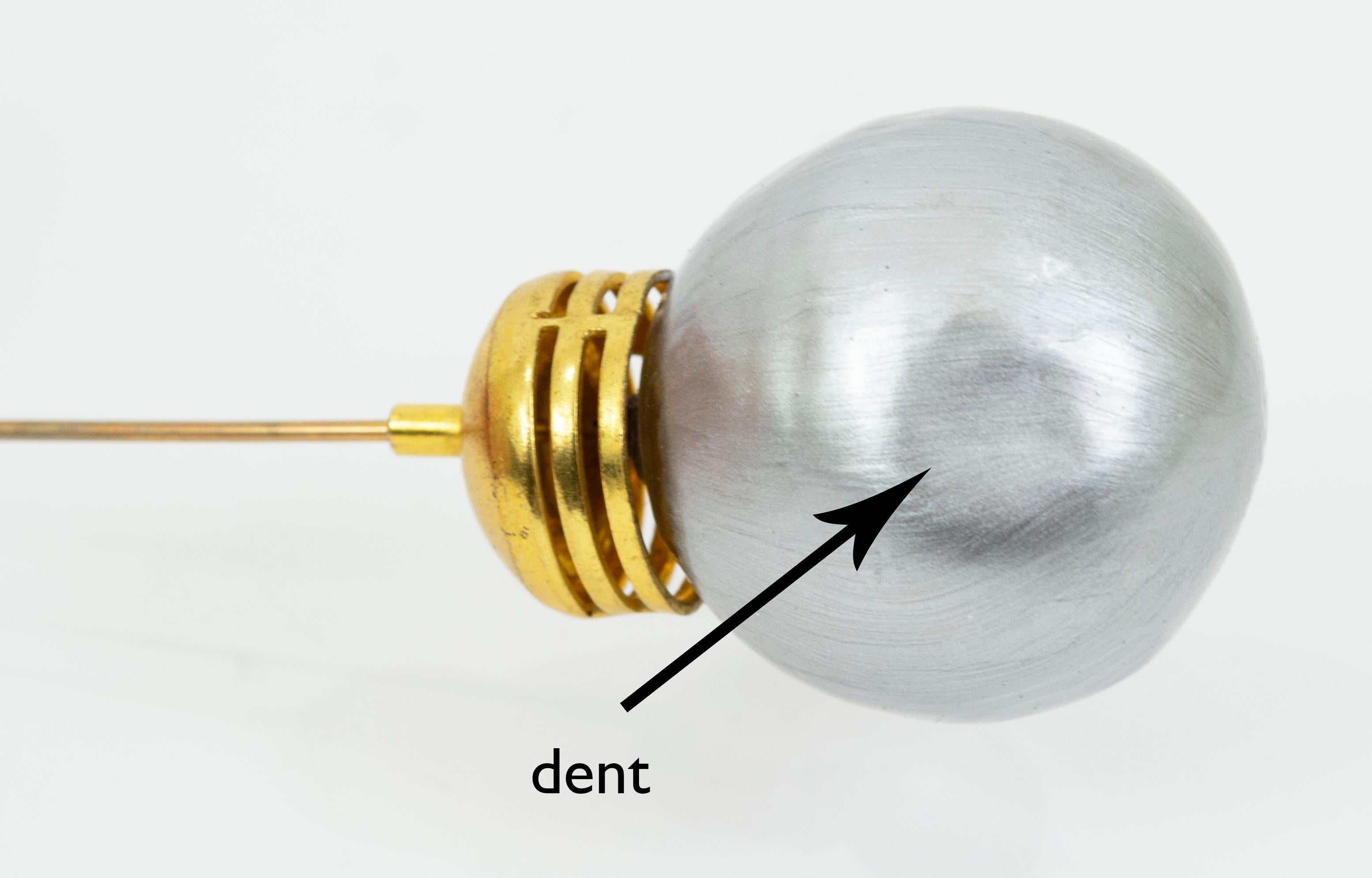 Set of Two Post Modern Silver Metallic Enamel Light Bulb Hat Pins - 5