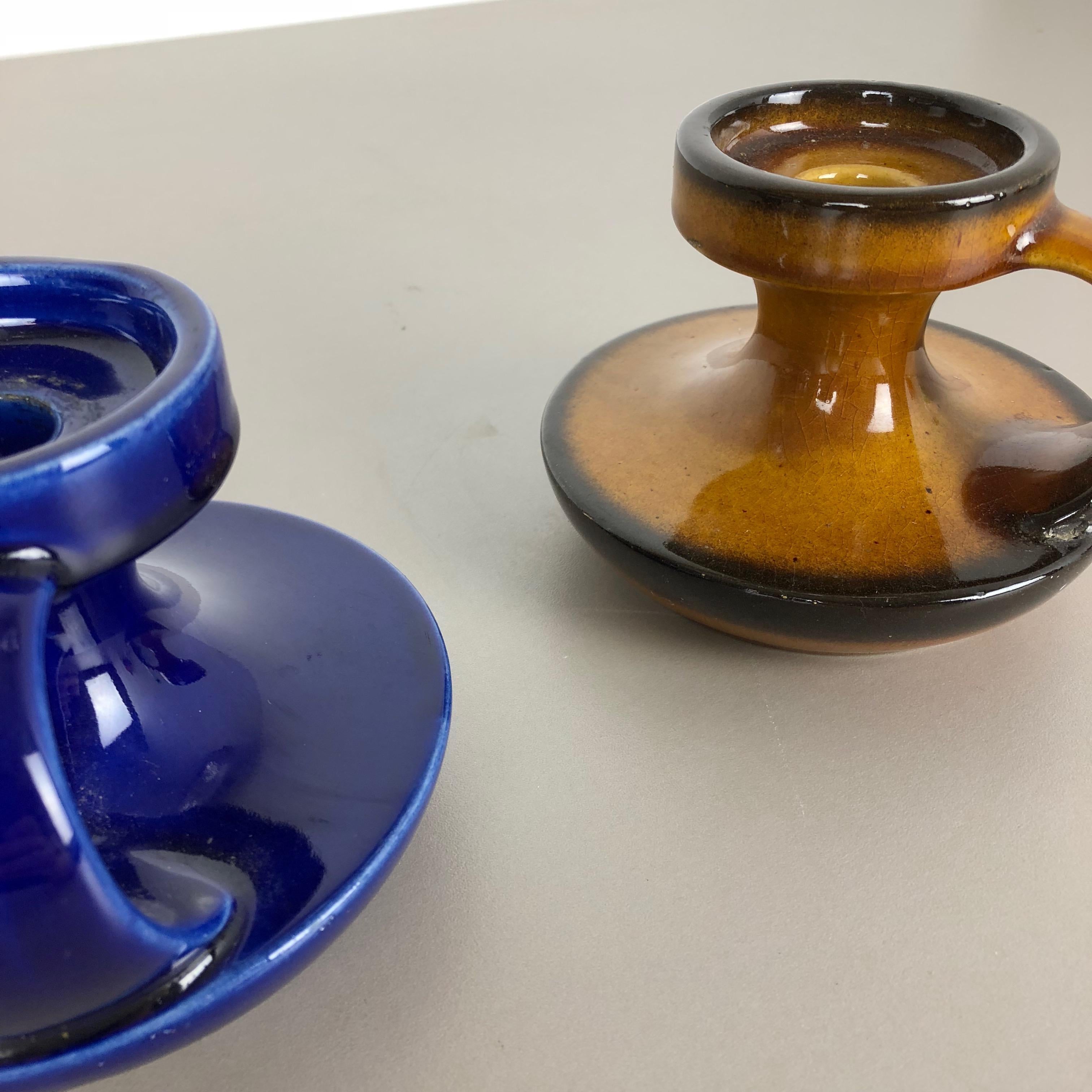 Set of Two Pottery Candleholder by Cari Zalloni for Steuler, Germany, 1970s 5