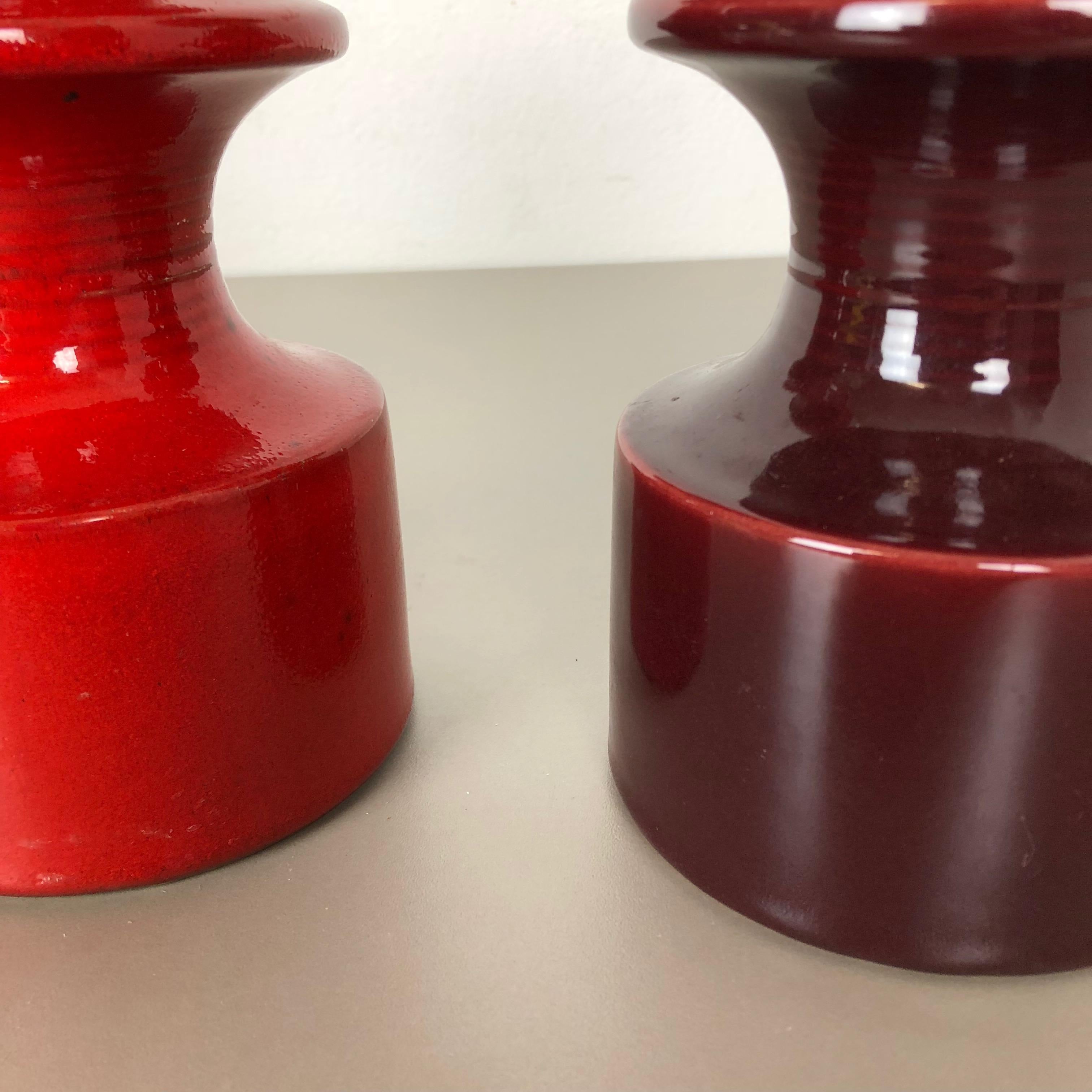 Set of Two Pottery Candleholder by Cari Zalloni for Steuler, Germany, 1970s For Sale 4