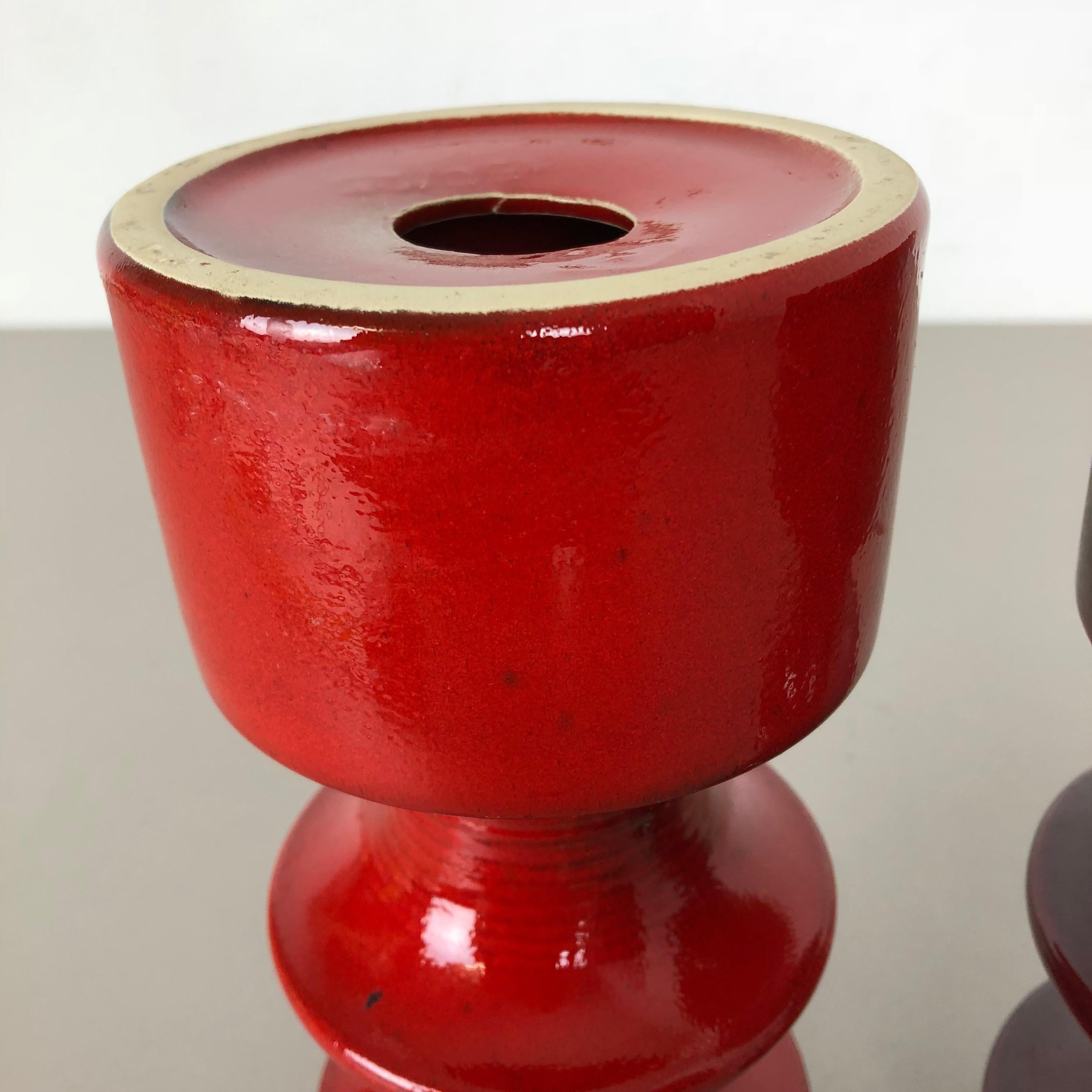 Set of Two Pottery Candleholder by Cari Zalloni for Steuler, Germany, 1970s For Sale 9