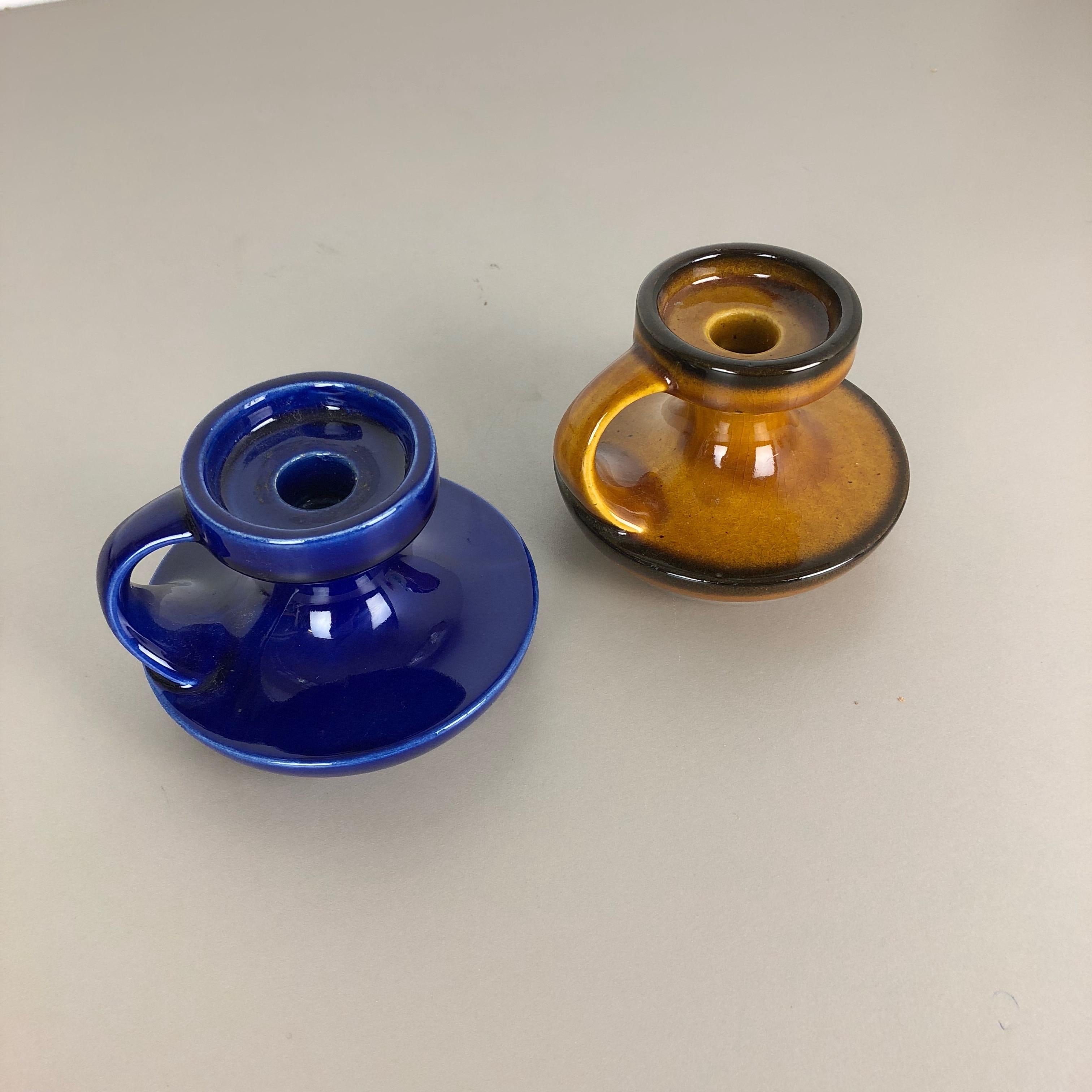 Mid-Century Modern Set of Two Pottery Candleholder by Cari Zalloni for Steuler, Germany, 1970s