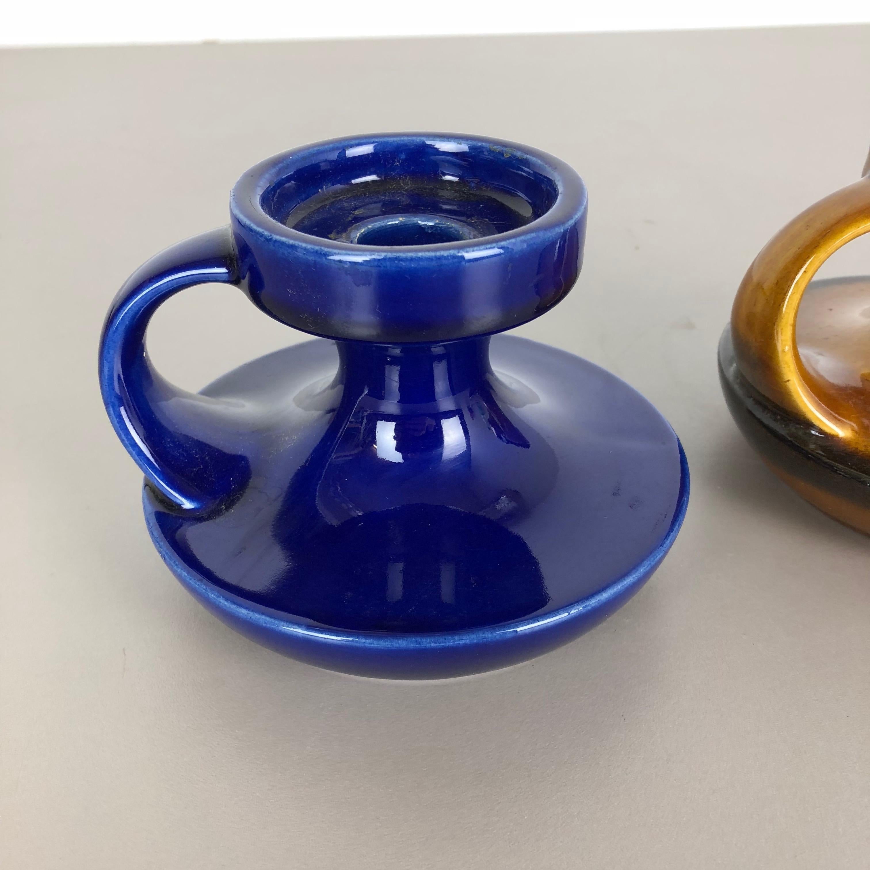 Set of Two Pottery Candleholder by Cari Zalloni for Steuler, Germany, 1970s In Good Condition In Kirchlengern, DE