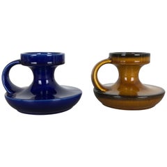 Set of Two Pottery Candleholder by Cari Zalloni for Steuler, Germany, 1970s