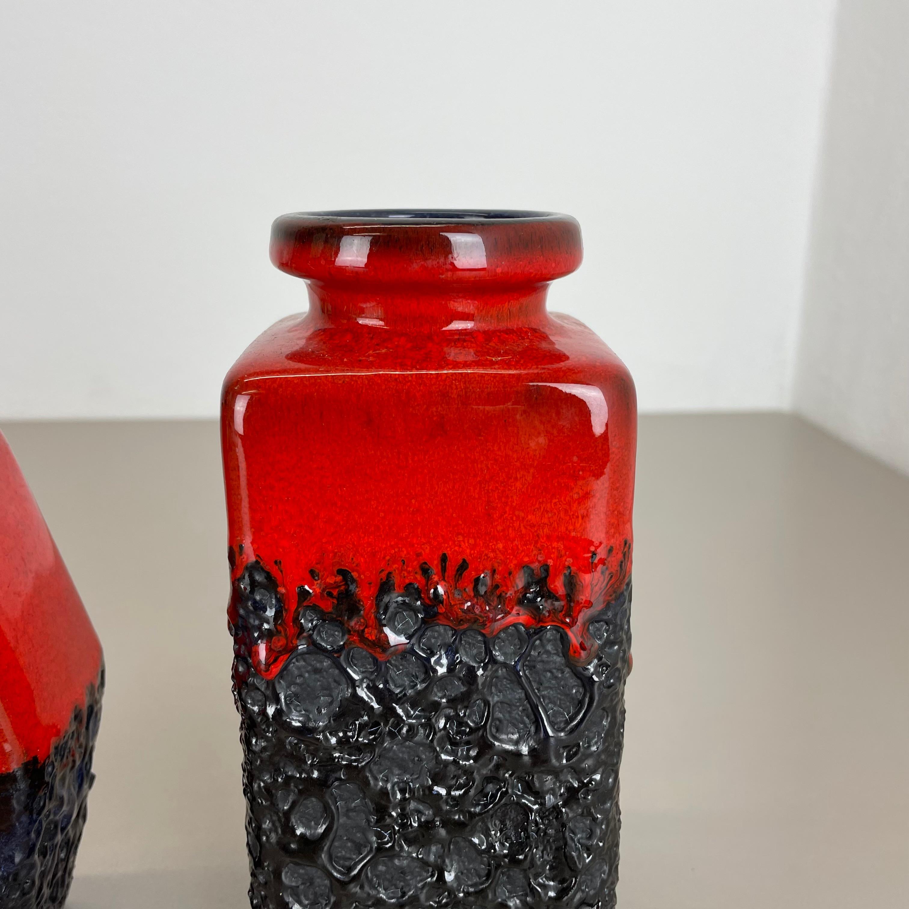 Set aus zwei Fat Lava-Vasen im kubischen Schliff „Schwarz-Weiß“ von Jopeko, Deutschland, 1970er Jahre im Angebot 2