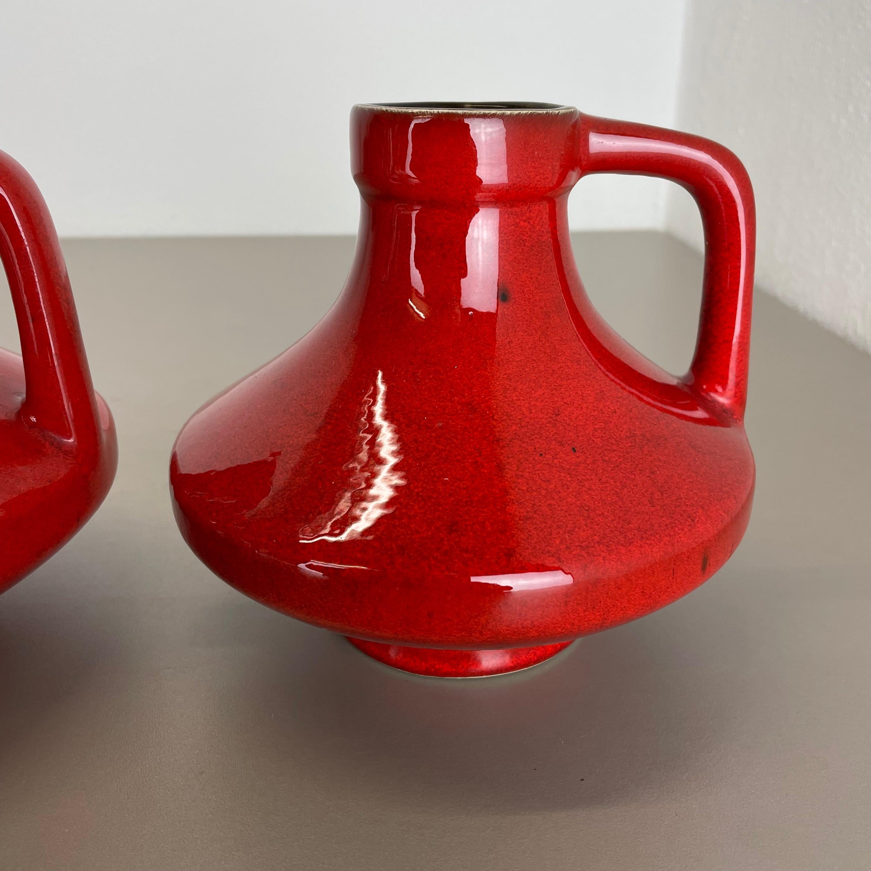 Set of Two Pottery Fat Lava UFO Vases 