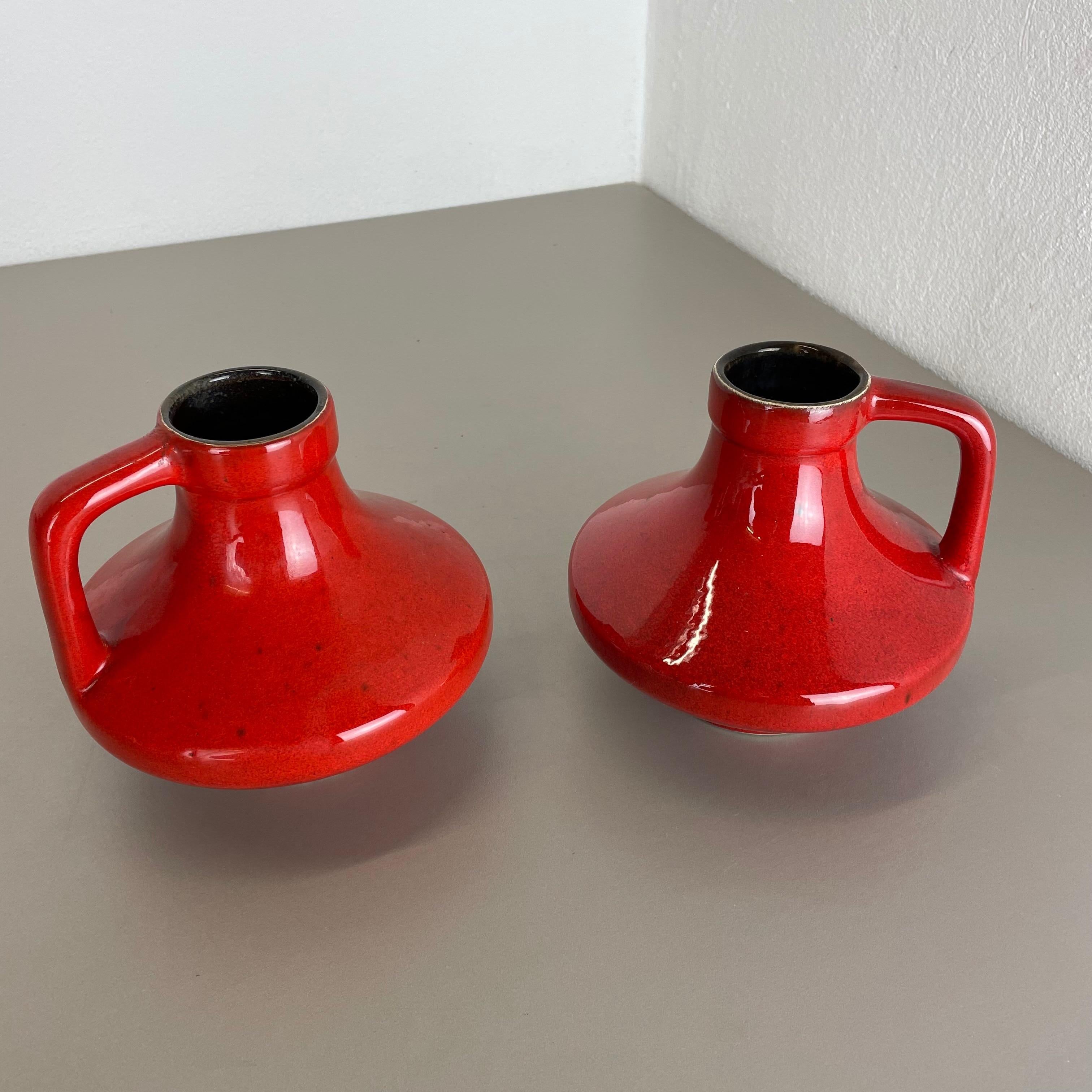 Set of Two Pottery Fat Lava UFO Vases 