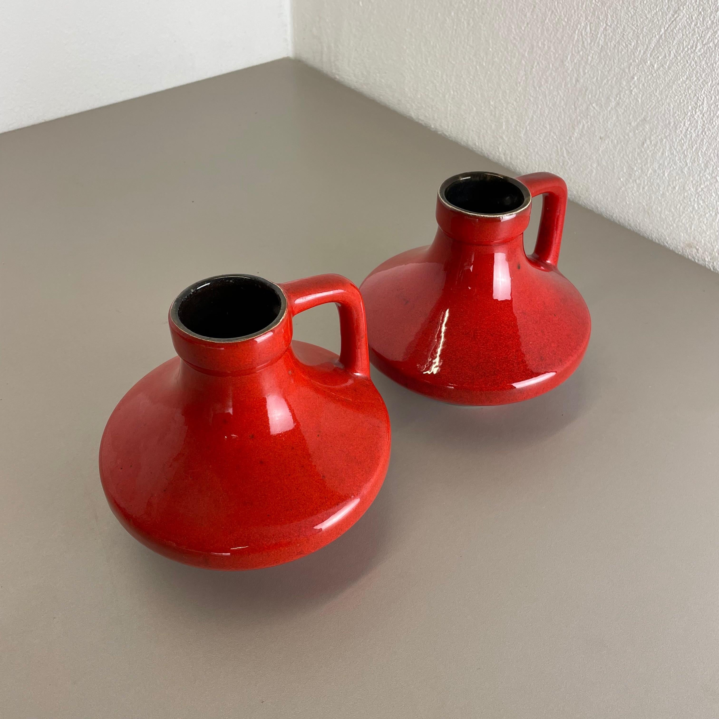 Set of Two Pottery Fat Lava UFO Vases 