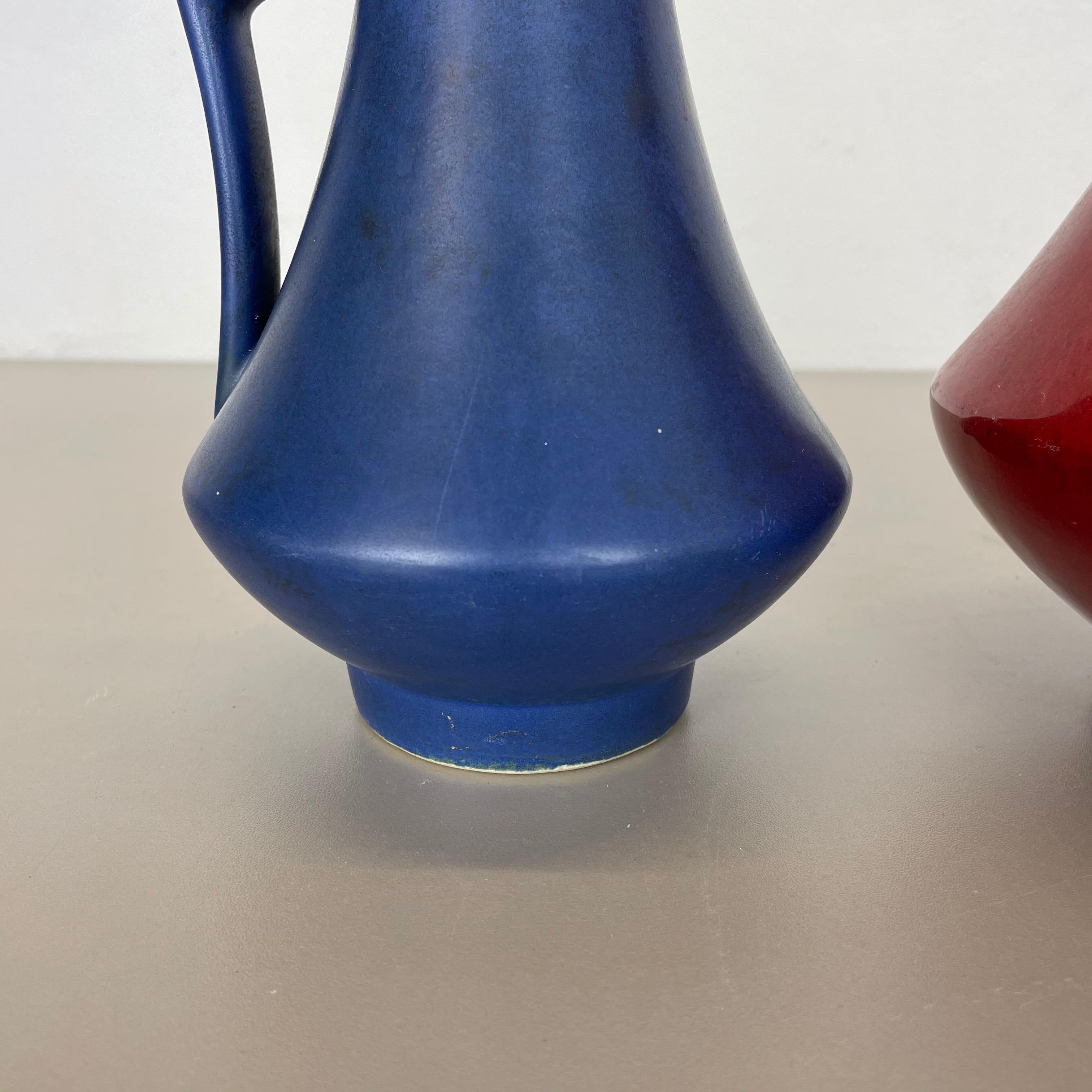 Ceramic Set of Two Pottery Fat Lava Vases 