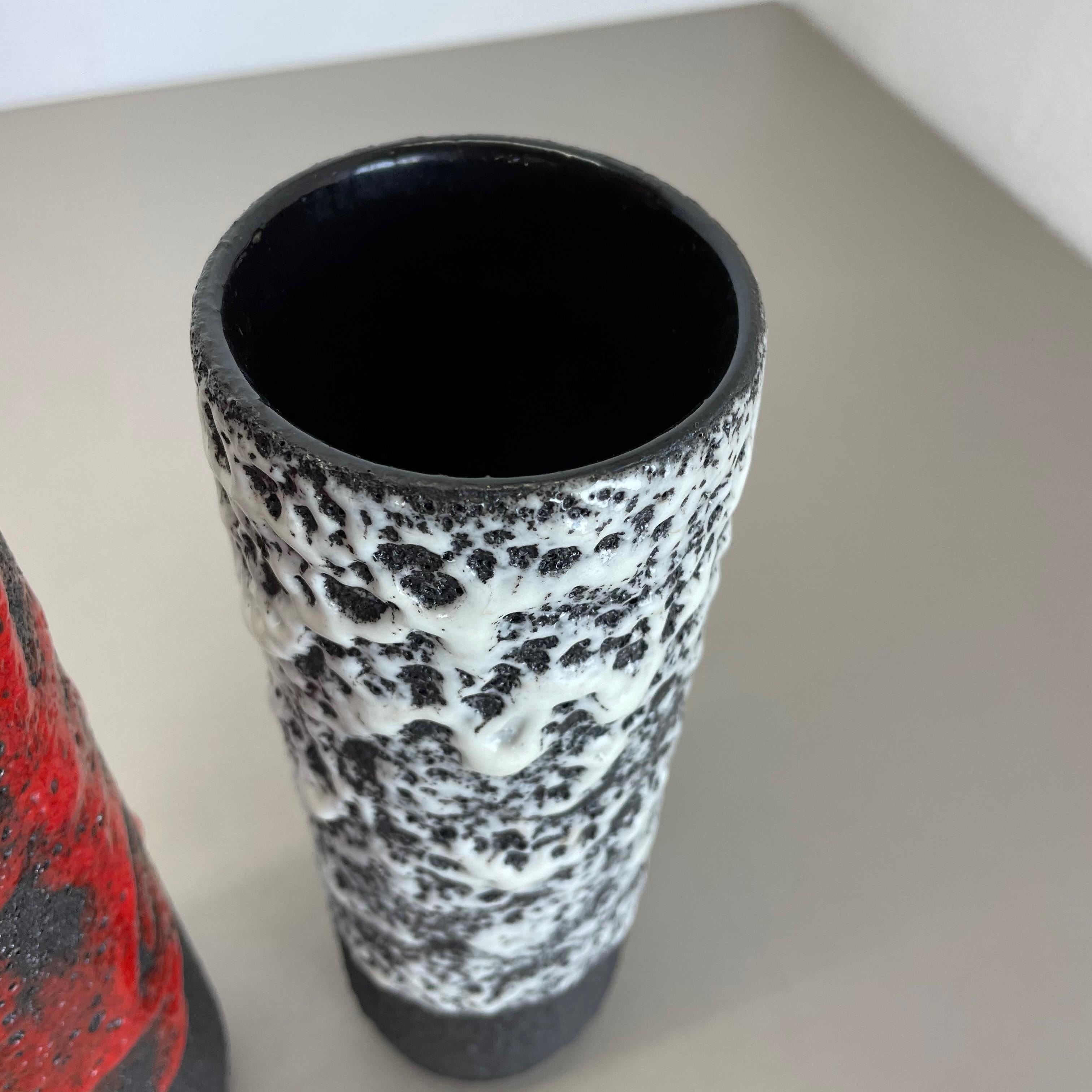 Set of Two Pottery Fat Lava Vases 