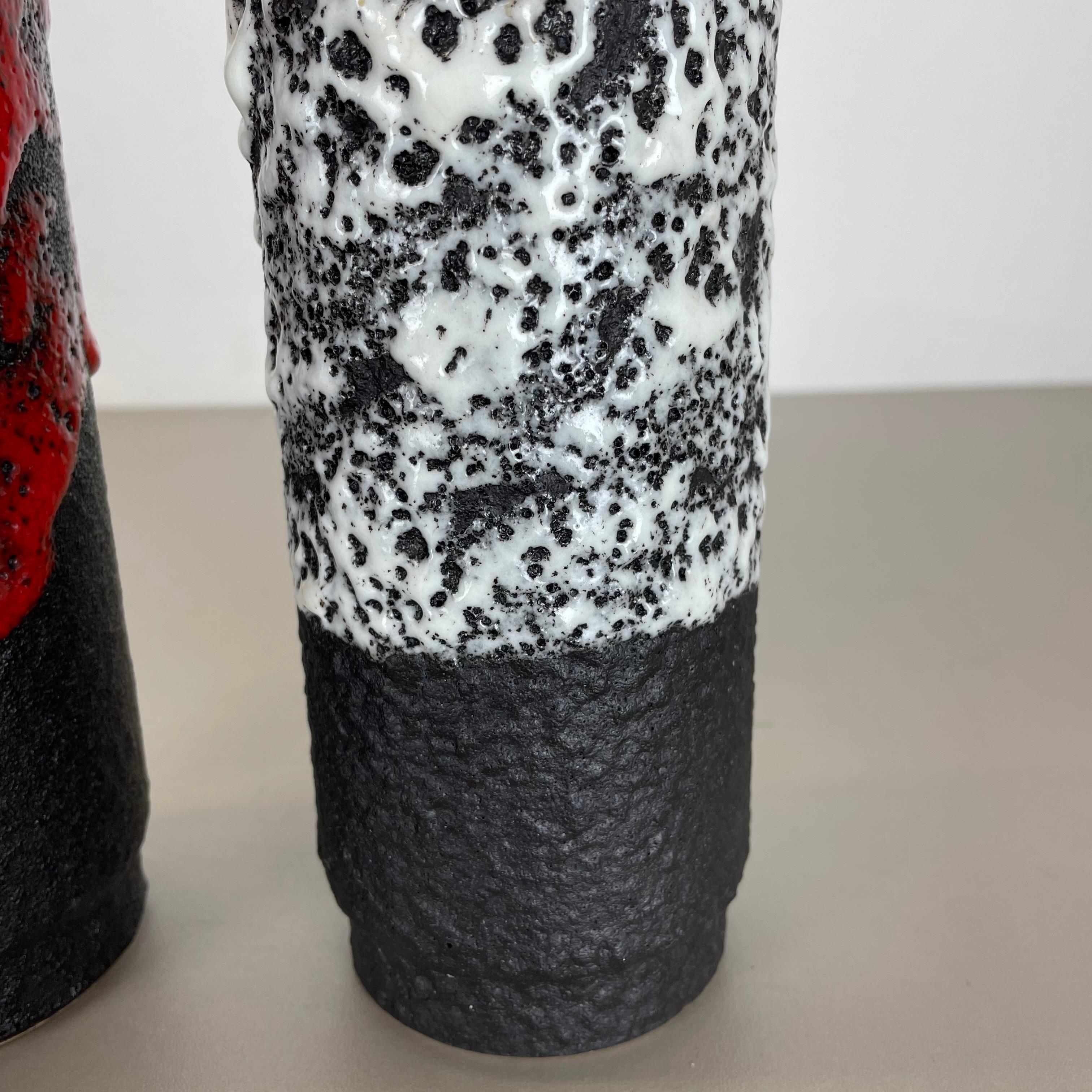 Set of Two Pottery Fat Lava Vases 