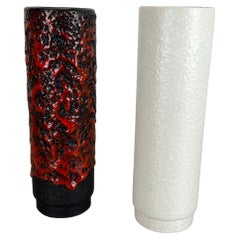 Set aus zwei Fat Lava-Vasen aus Keramik „Black-red-white“ von Jopeko, Deutschland, 1970er Jahre