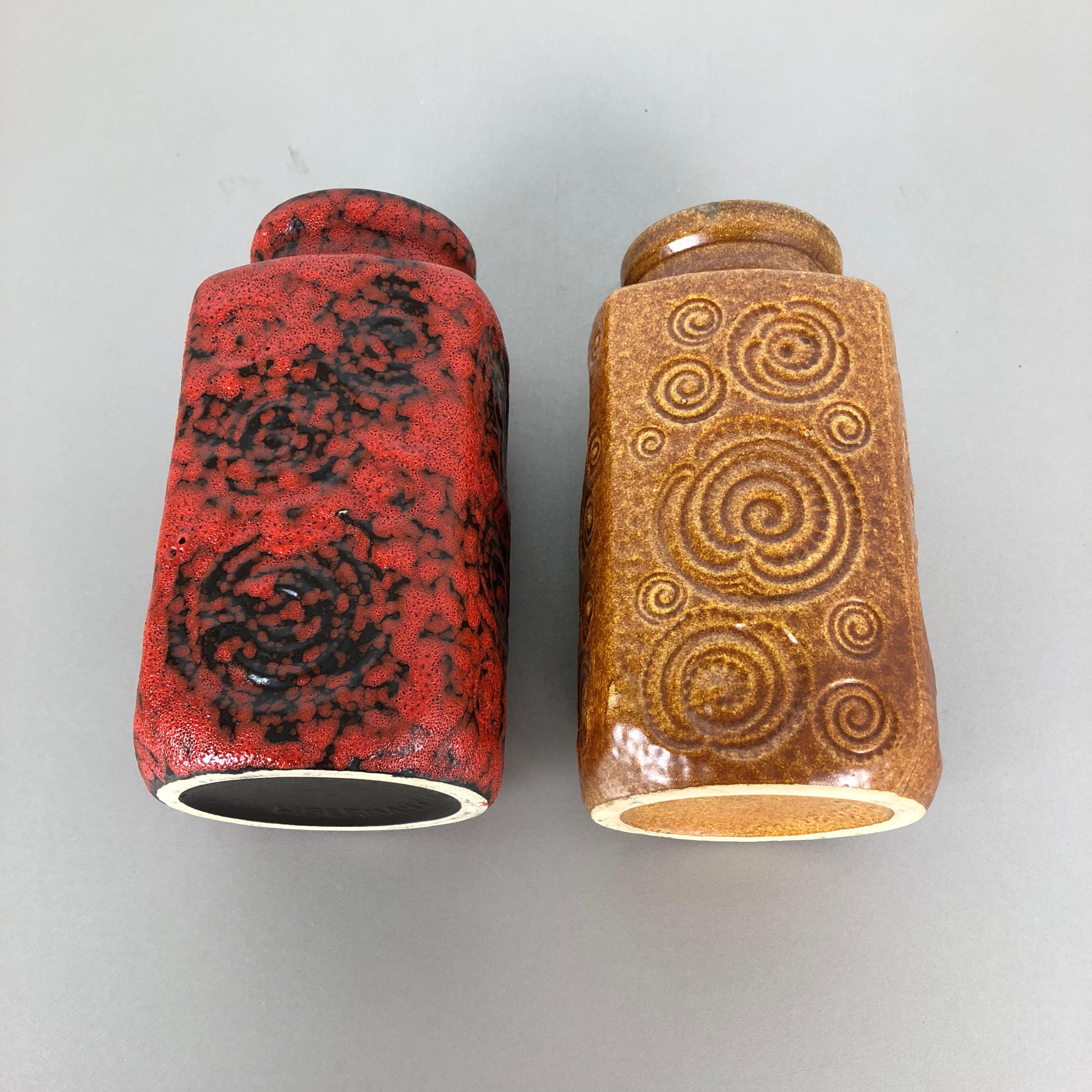 Set of Two Pottery Fat Lava Vases Jura 