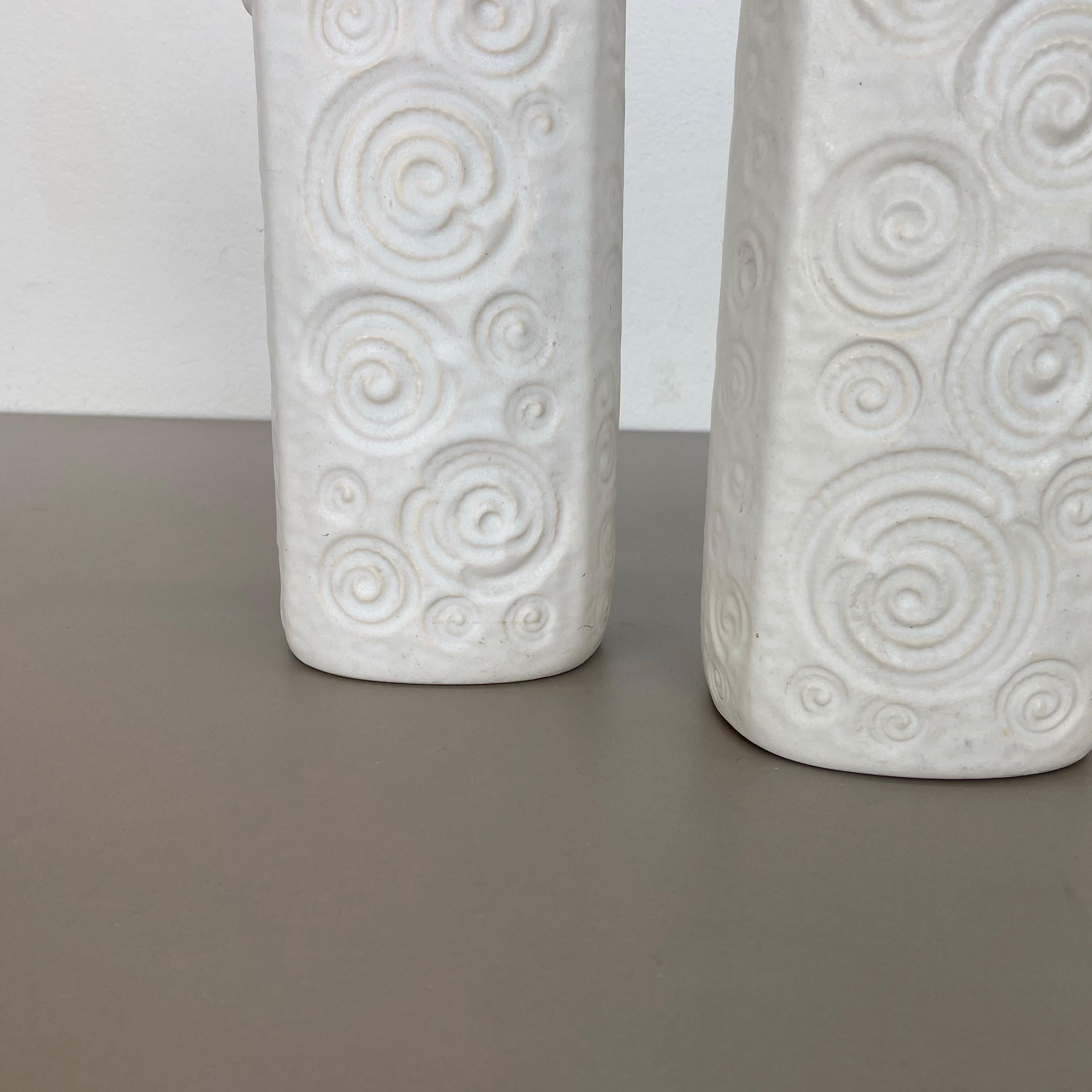 Mid-Century Modern Set of Two Pottery Fat Lava Vases Jura 