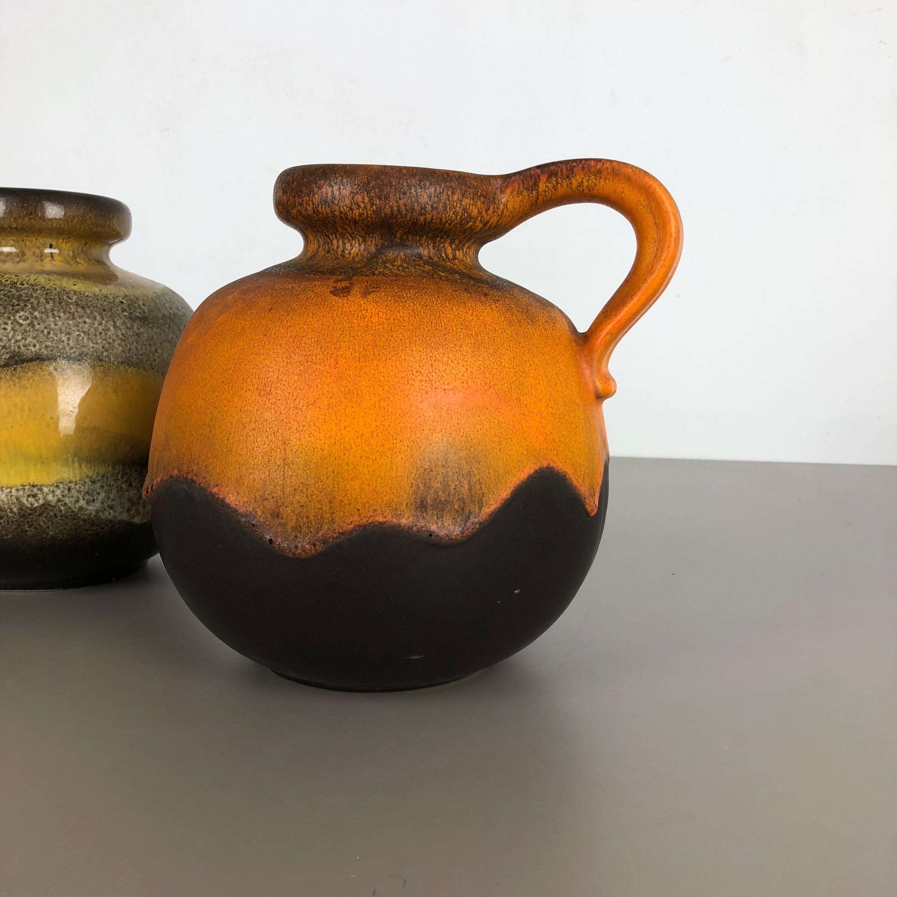 Mid-Century moderno Set di due vasi in ceramica a lava grassa modello 