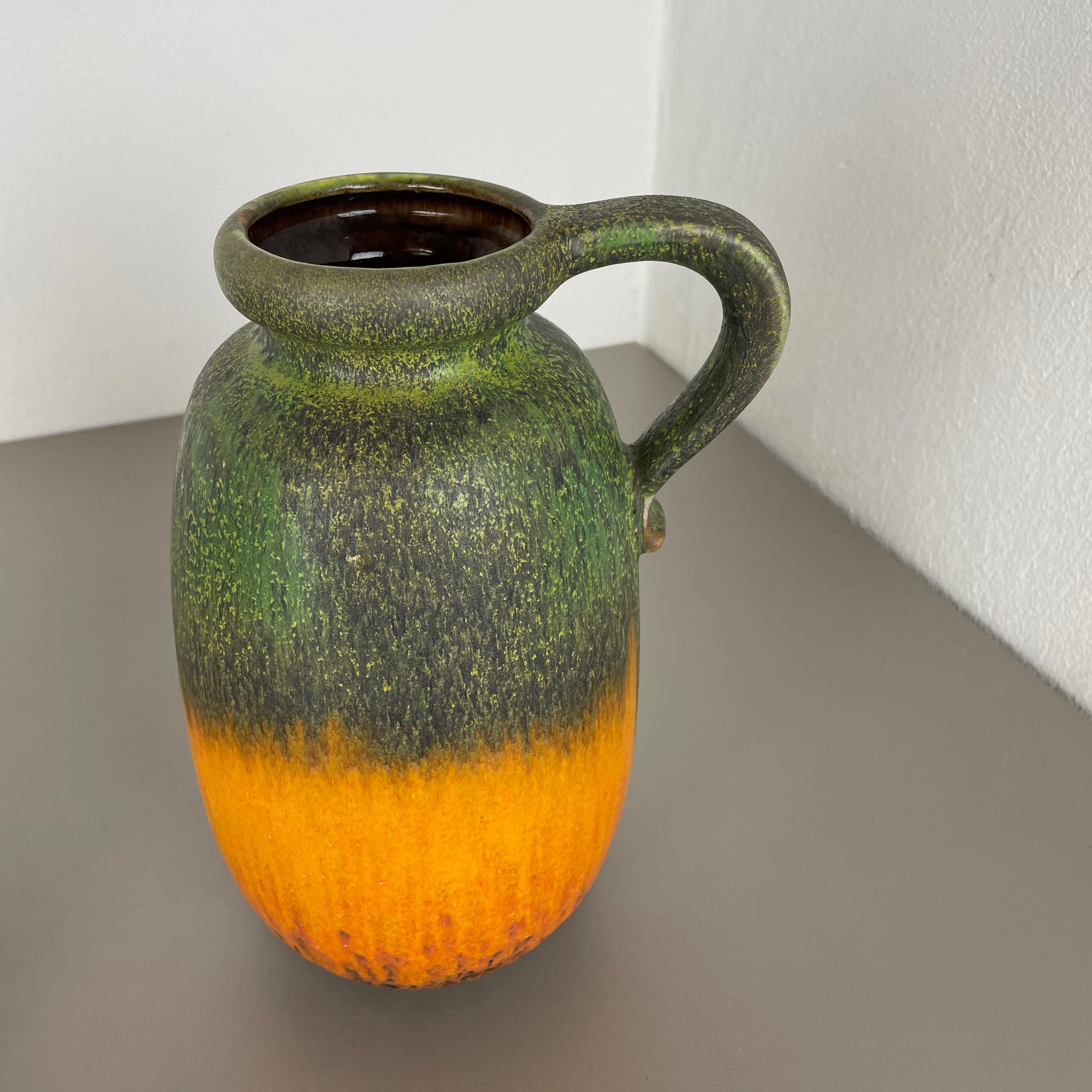 Set von zwei flachen Lava-Vasen aus Keramik „Multi-Color“ von Scheurich, Deutschland, 1970er Jahre im Angebot 5