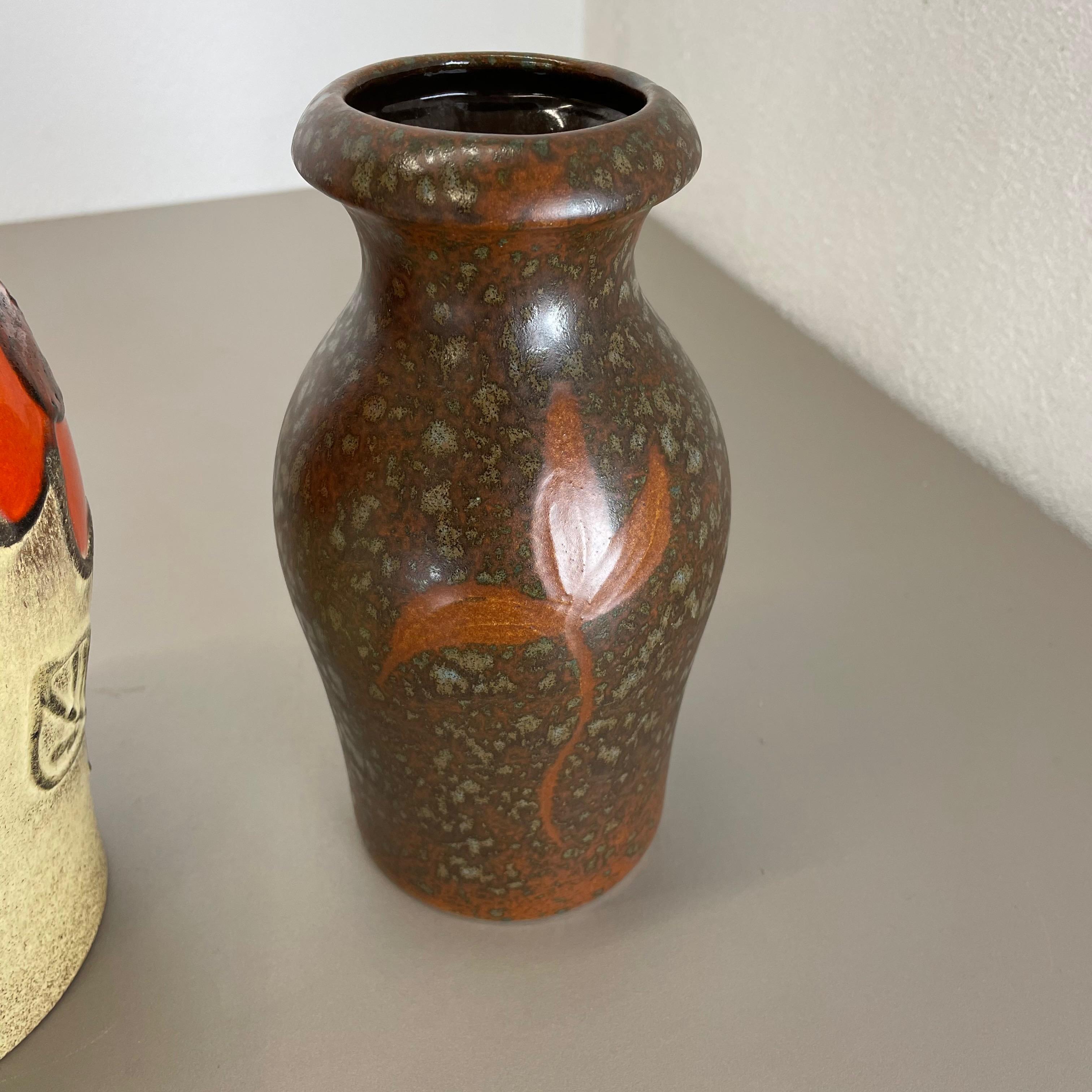 Set von zwei Fat Lava-Vasen aus Keramik „Multi-Color“ von Scheurich, Deutschland, 1970er Jahre im Angebot 5