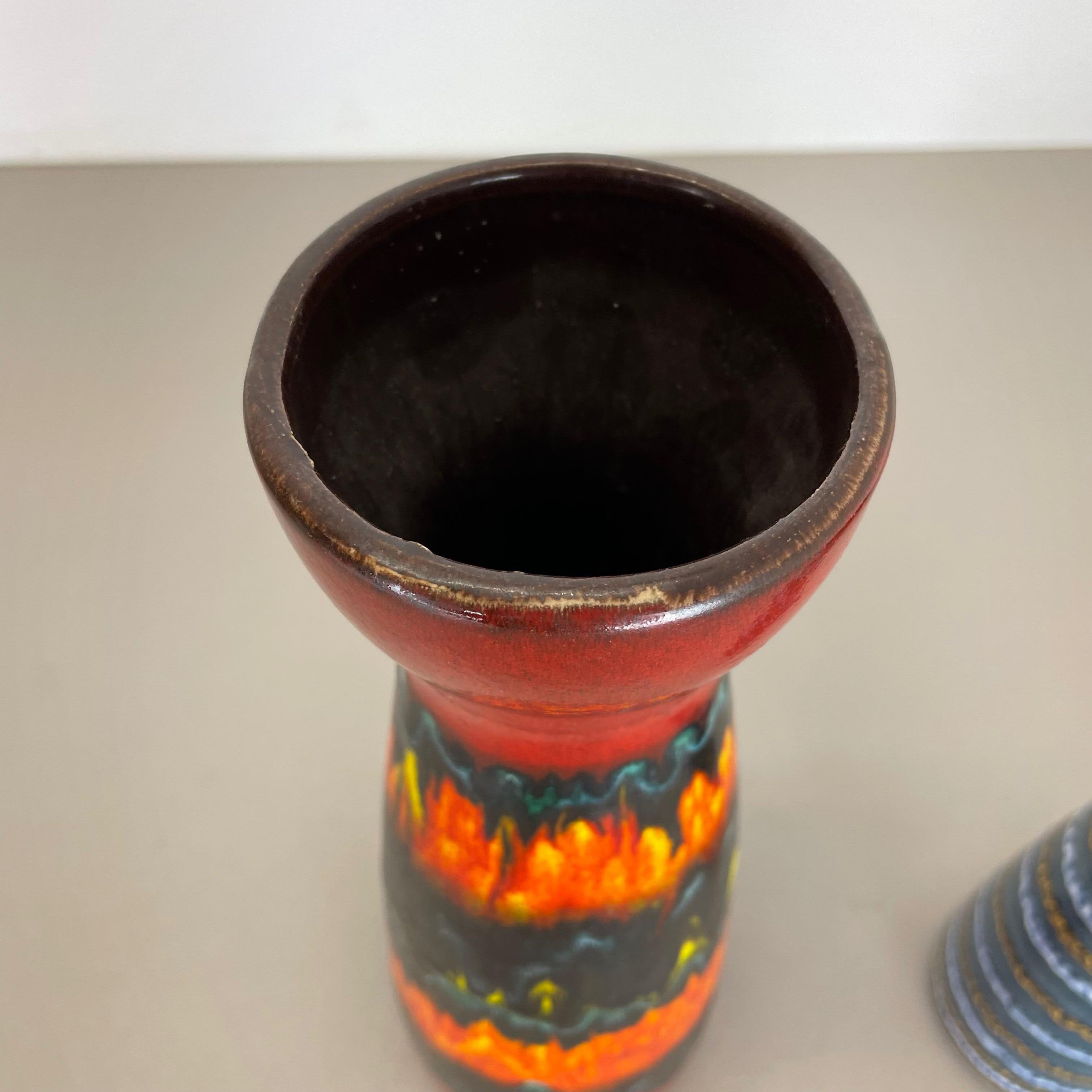 Set von zwei Fat Lava-Vasen aus Keramik „Multi-Color“ von Scheurich, Deutschland, 1970er Jahre im Angebot 5