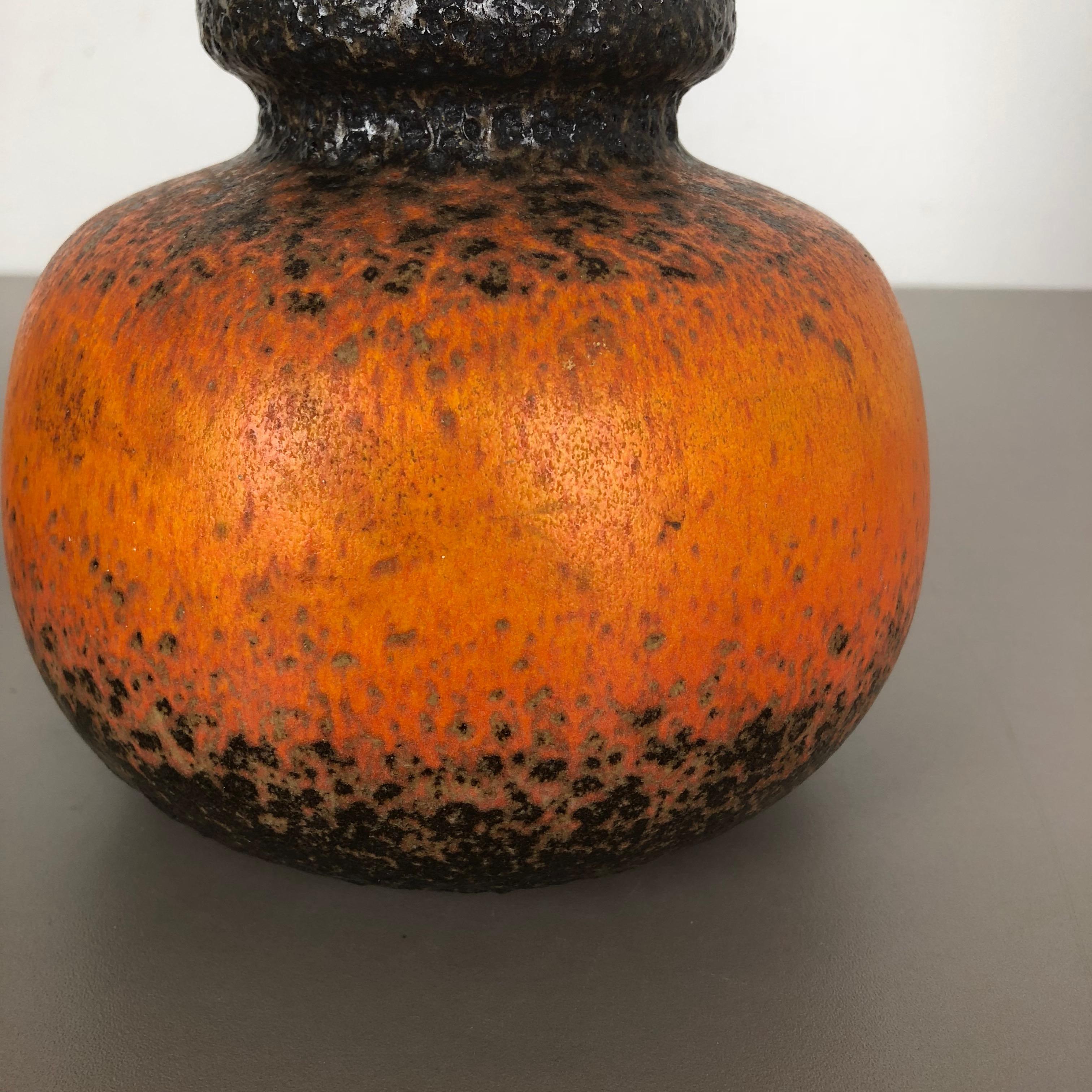 Set of Two Pottery Fat Lava Vases 