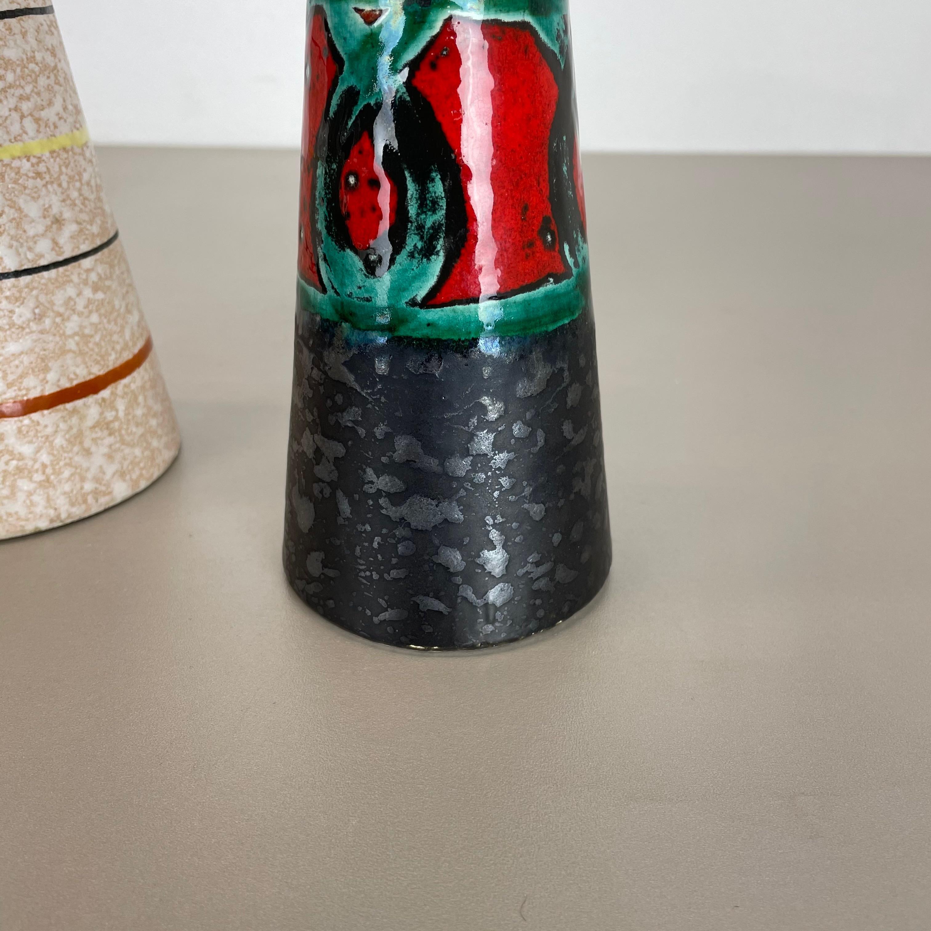 Set von zwei Fat Lava-Vasen aus Keramik „Multi-Color“ von Scheurich, Deutschland, 1970er Jahre im Angebot 6