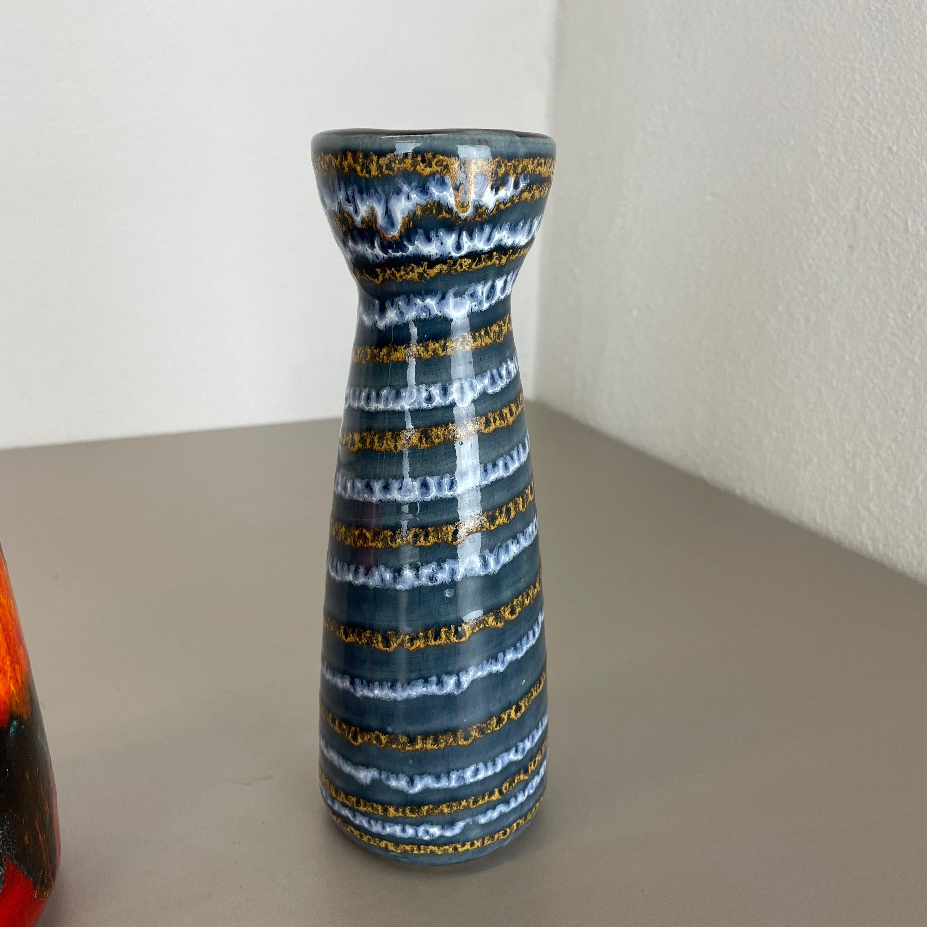 Set von zwei Fat Lava-Vasen aus Keramik „Multi-Color“ von Scheurich, Deutschland, 1970er Jahre im Angebot 6