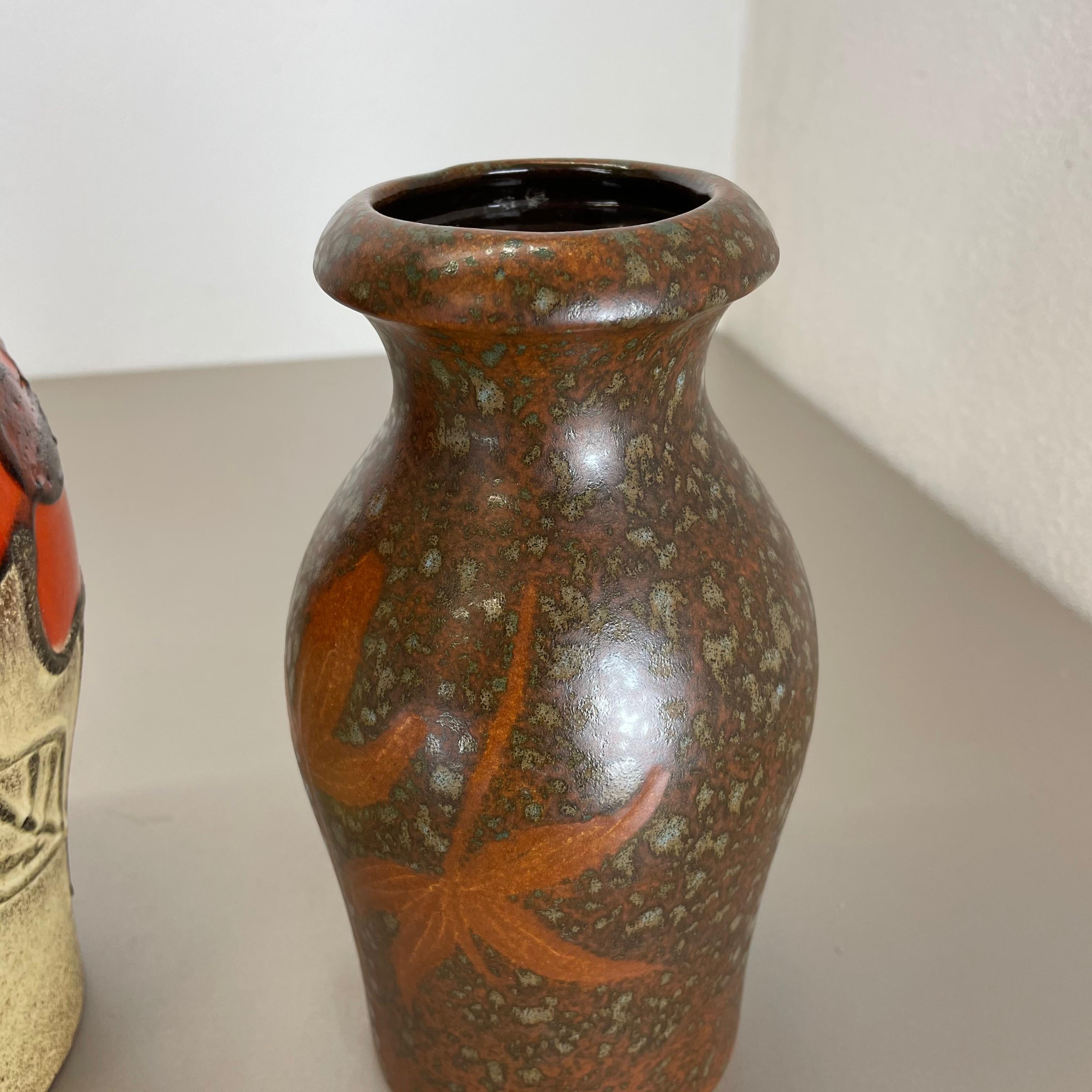 Set von zwei Fat Lava-Vasen aus Keramik „Multi-Color“ von Scheurich, Deutschland, 1970er Jahre im Angebot 8