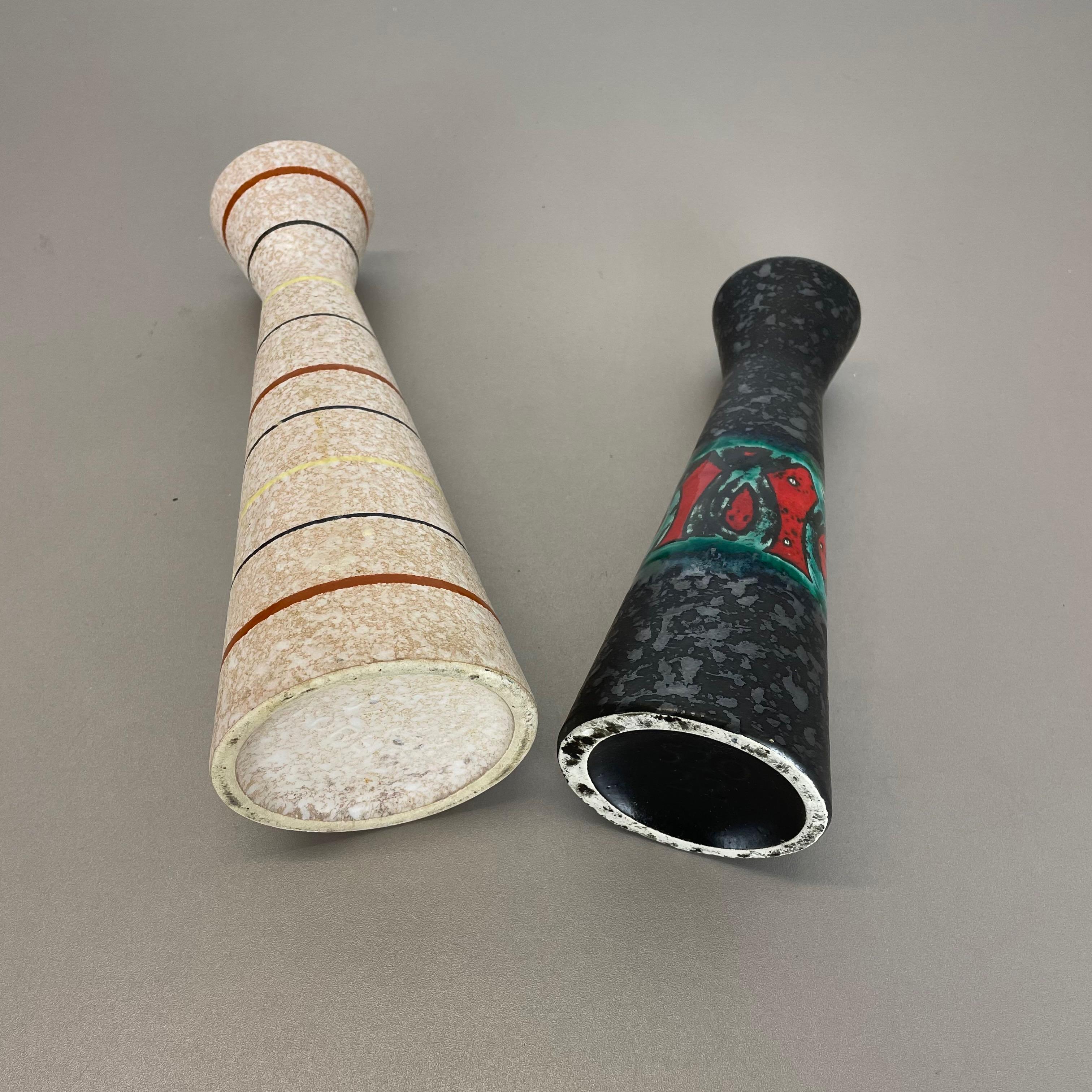 Set von zwei Fat Lava-Vasen aus Keramik „Multi-Color“ von Scheurich, Deutschland, 1970er Jahre im Angebot 8