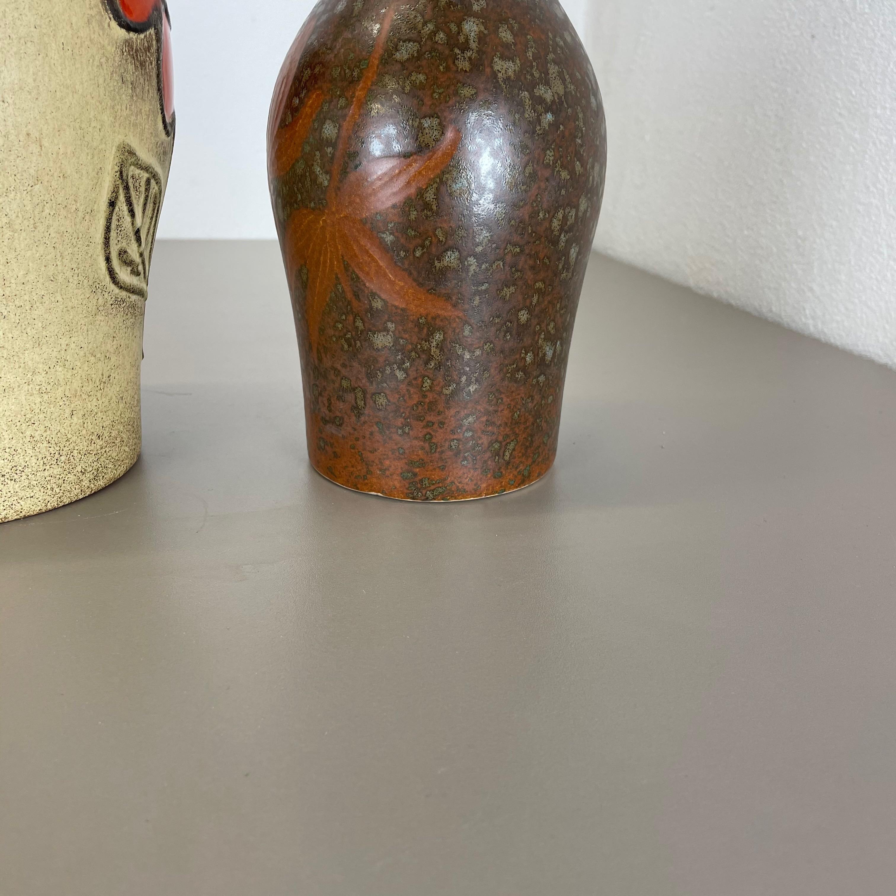 Set von zwei Fat Lava-Vasen aus Keramik „Multi-Color“ von Scheurich, Deutschland, 1970er Jahre im Angebot 9