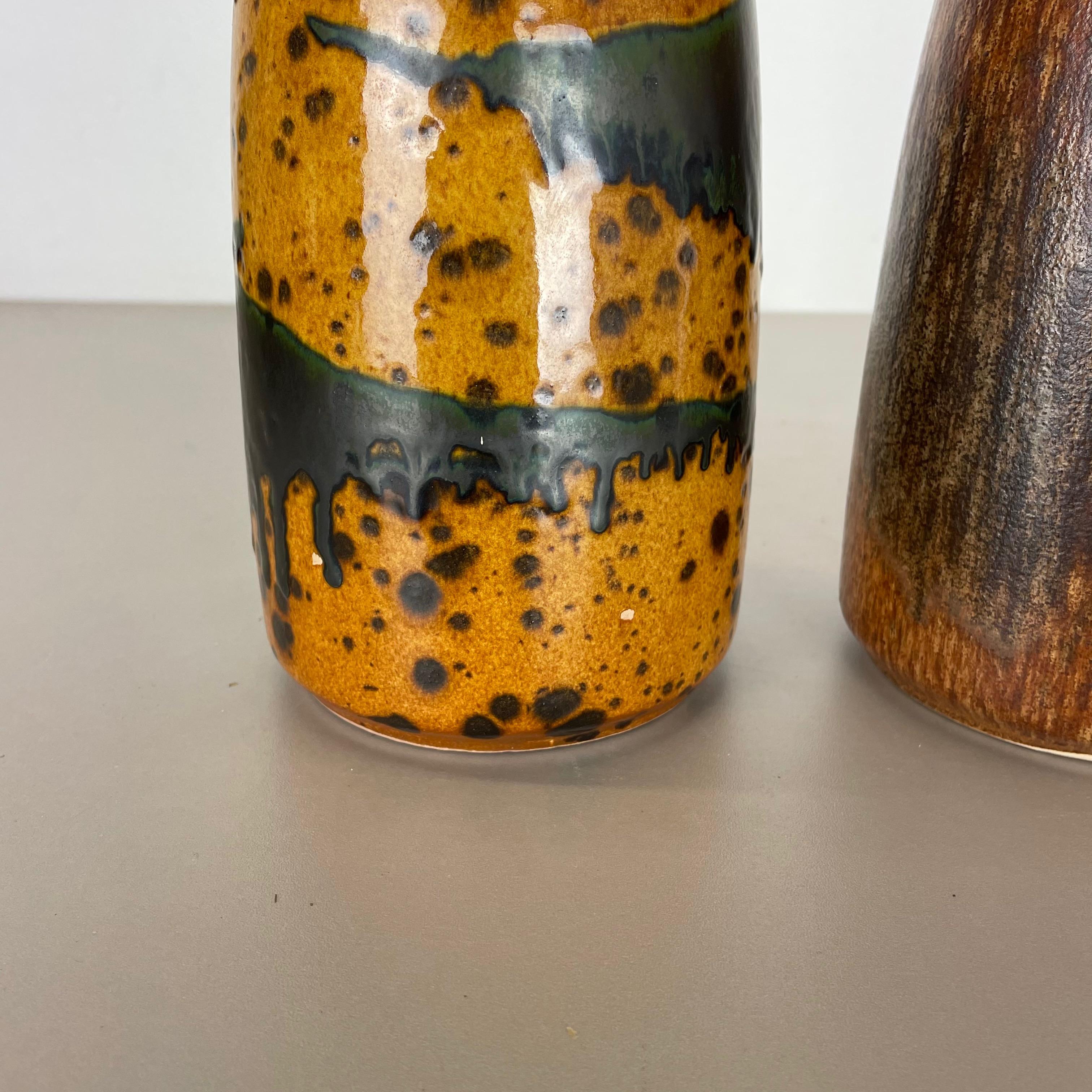 Set of Two Pottery Fat Lava Vases 