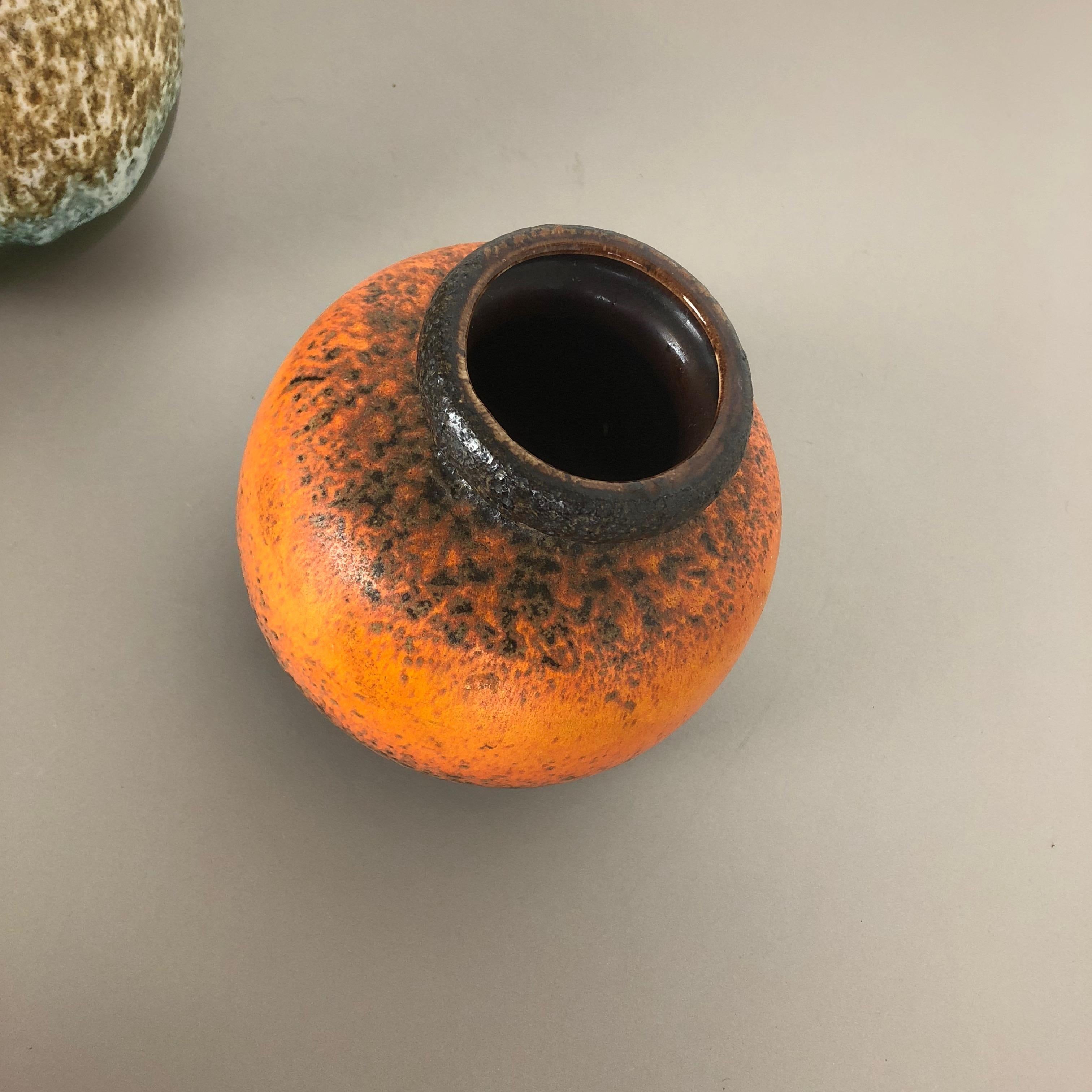 Set of Two Pottery Fat Lava Vases 