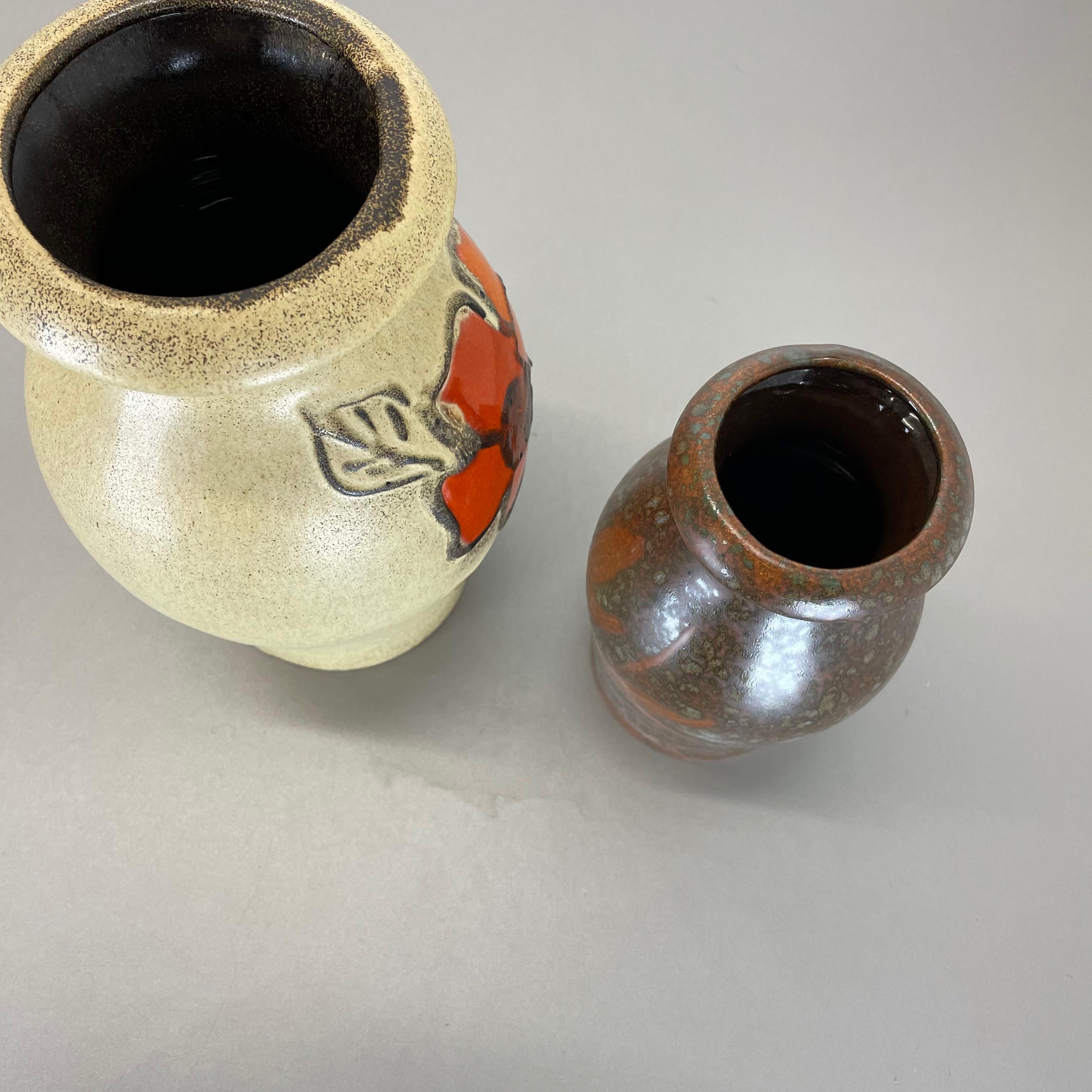Set von zwei Fat Lava-Vasen aus Keramik „Multi-Color“ von Scheurich, Deutschland, 1970er Jahre im Angebot 12