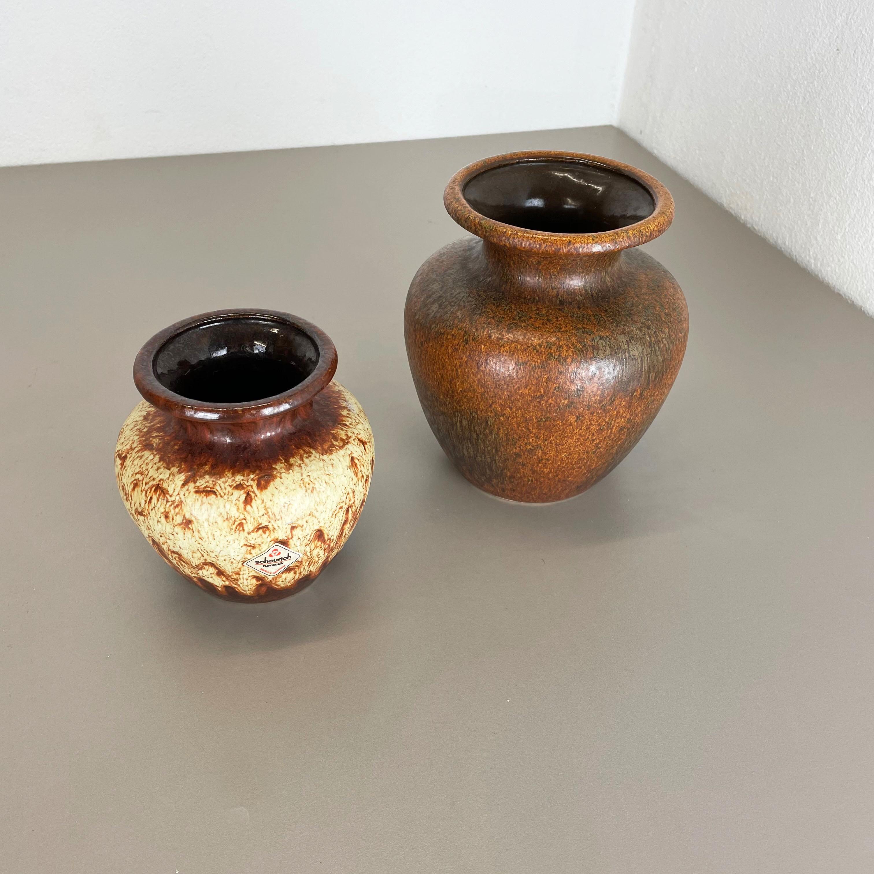 Mid-Century moderno Set di due vasi in ceramica grassa 