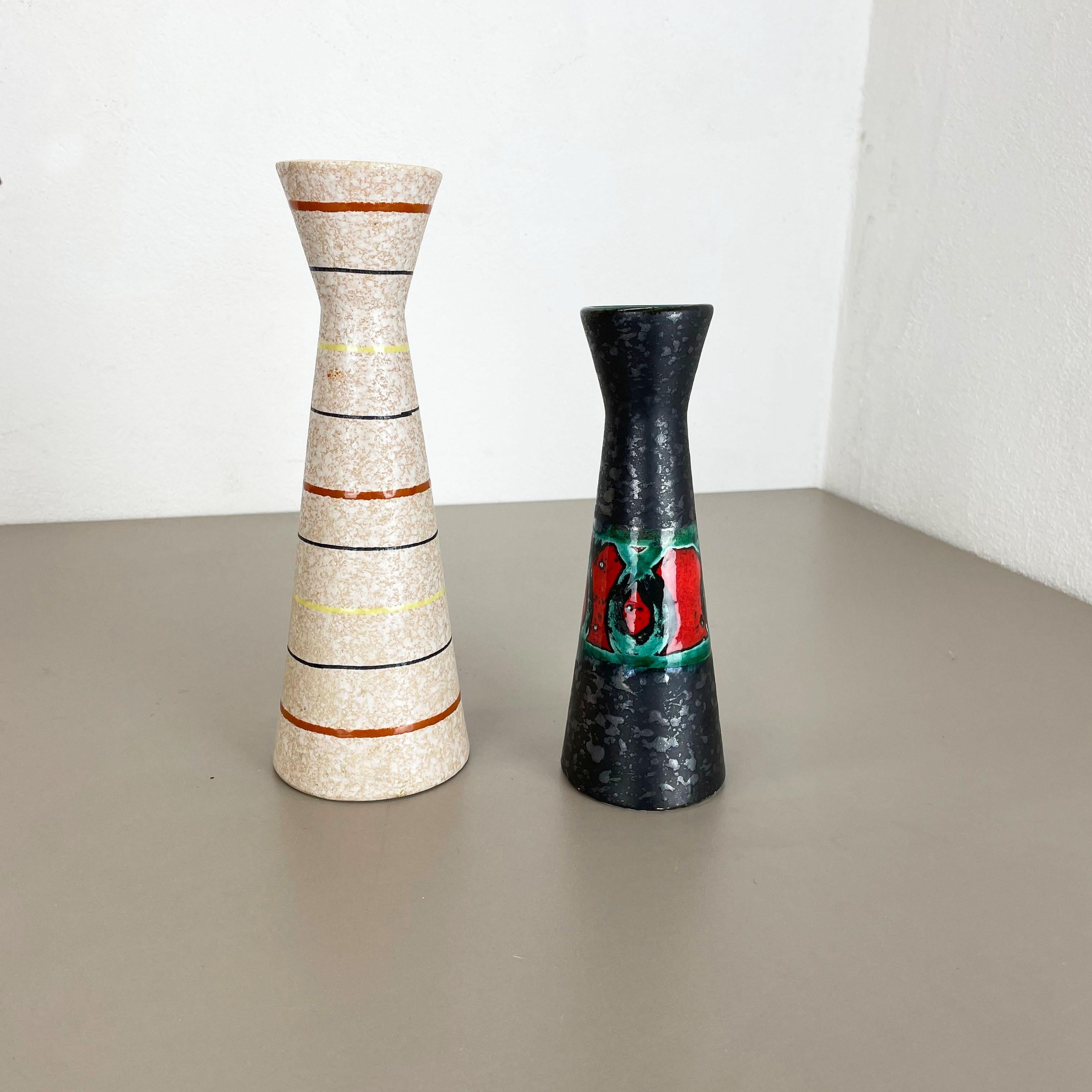 Set von zwei Fat Lava-Vasen aus Keramik „Multi-Color“ von Scheurich, Deutschland, 1970er Jahre (Moderne der Mitte des Jahrhunderts) im Angebot