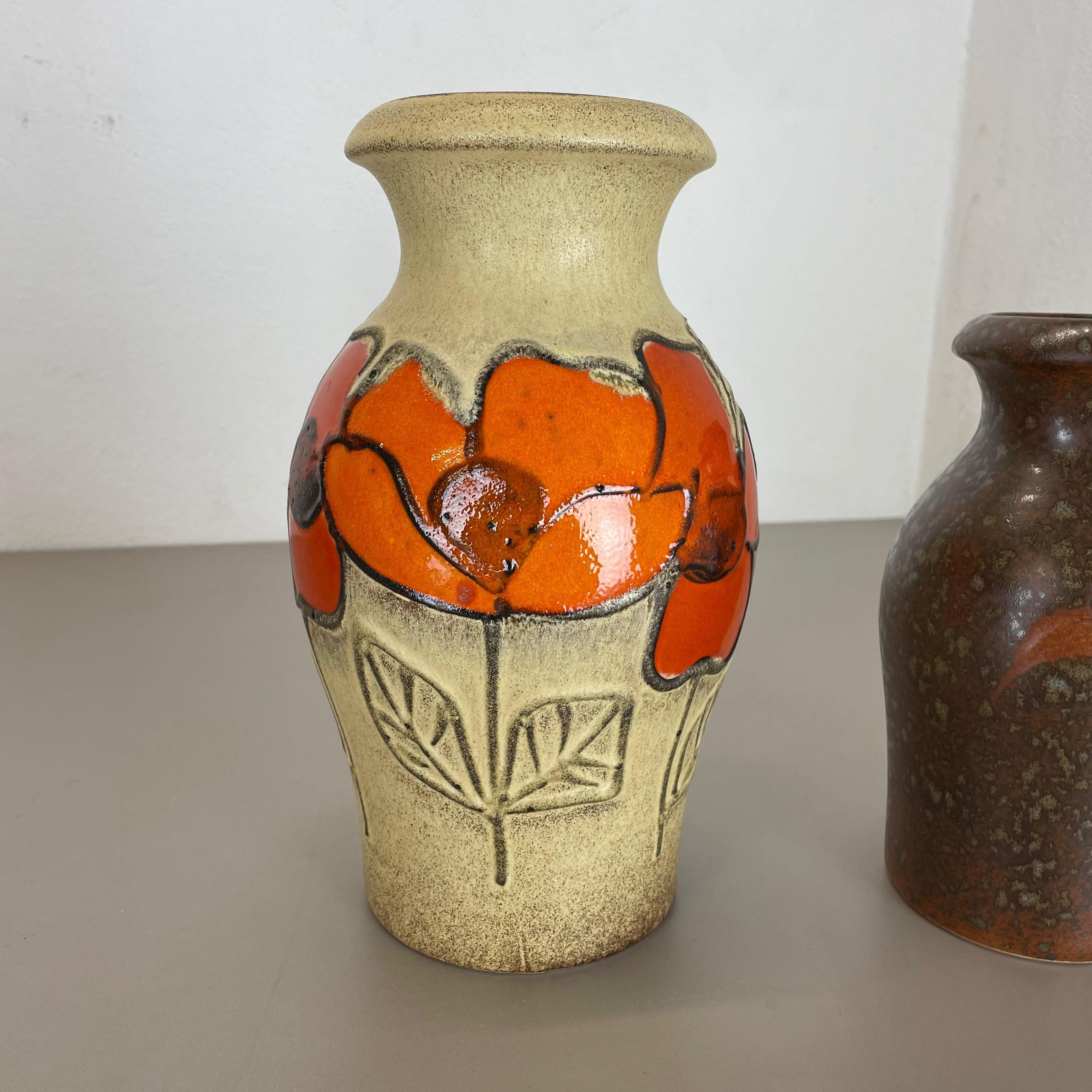 Set von zwei Fat Lava-Vasen aus Keramik „Multi-Color“ von Scheurich, Deutschland, 1970er Jahre im Zustand „Gut“ im Angebot in Kirchlengern, DE