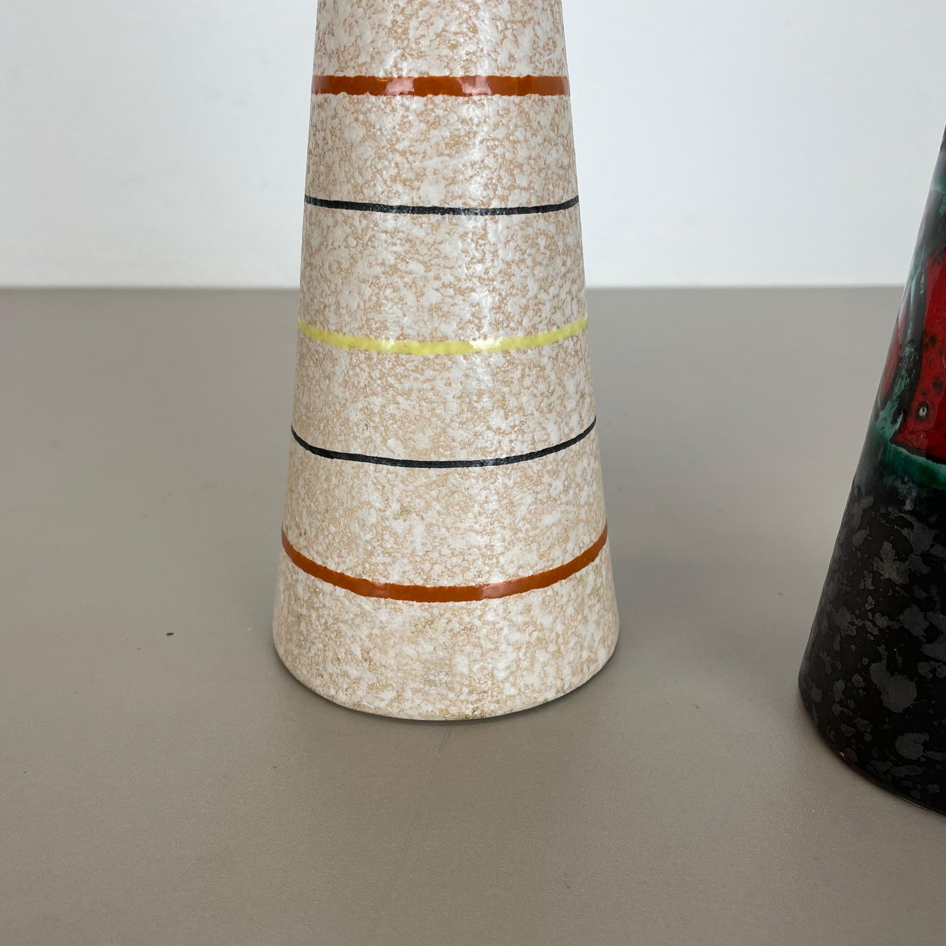 Set von zwei Fat Lava-Vasen aus Keramik „Multi-Color“ von Scheurich, Deutschland, 1970er Jahre im Zustand „Gut“ im Angebot in Kirchlengern, DE