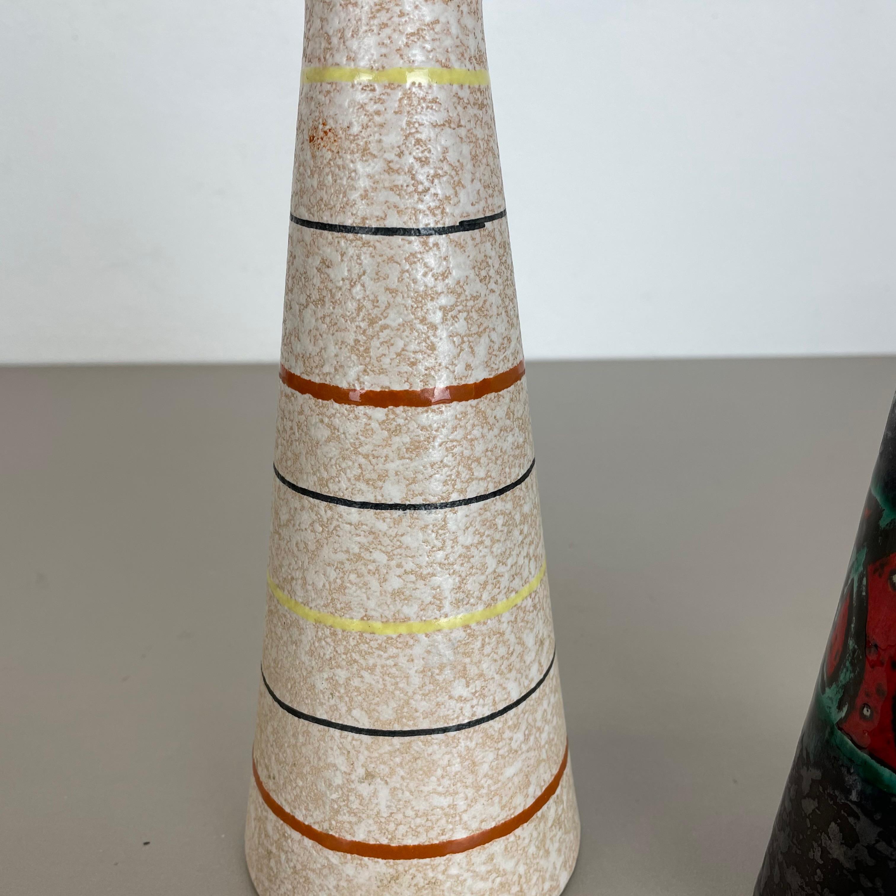 Set von zwei Fat Lava-Vasen aus Keramik „Multi-Color“ von Scheurich, Deutschland, 1970er Jahre (20. Jahrhundert) im Angebot