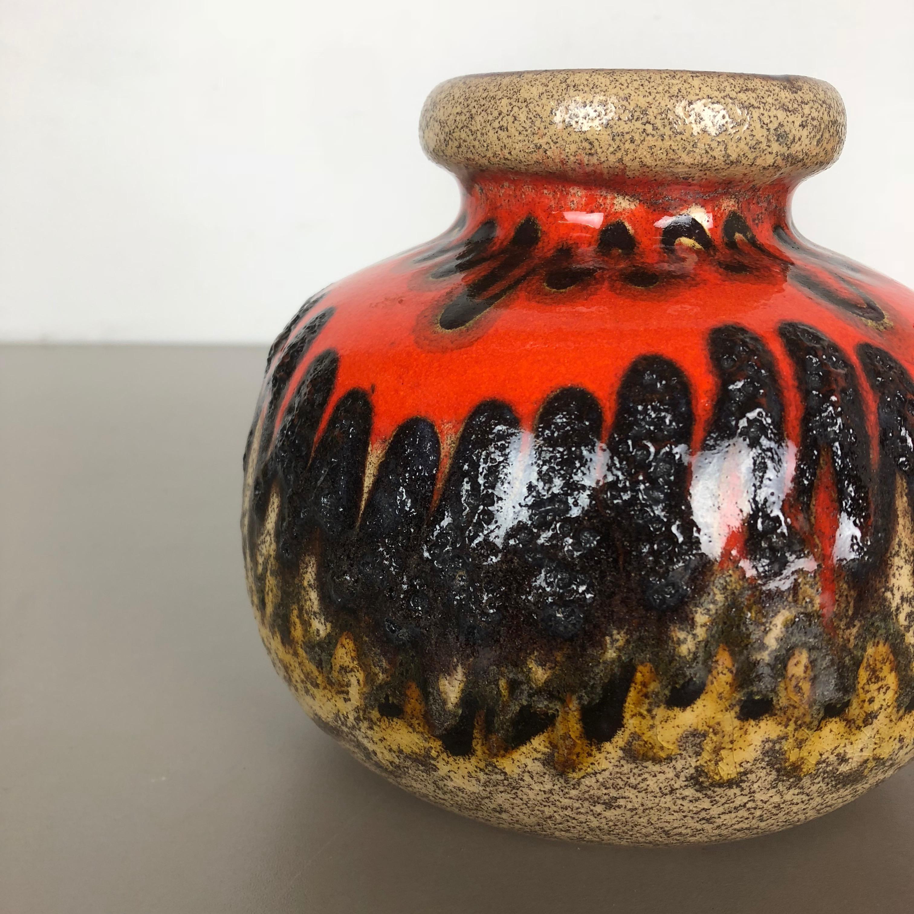 Ceramic Set of Two Pottery Fat Lava Vases 