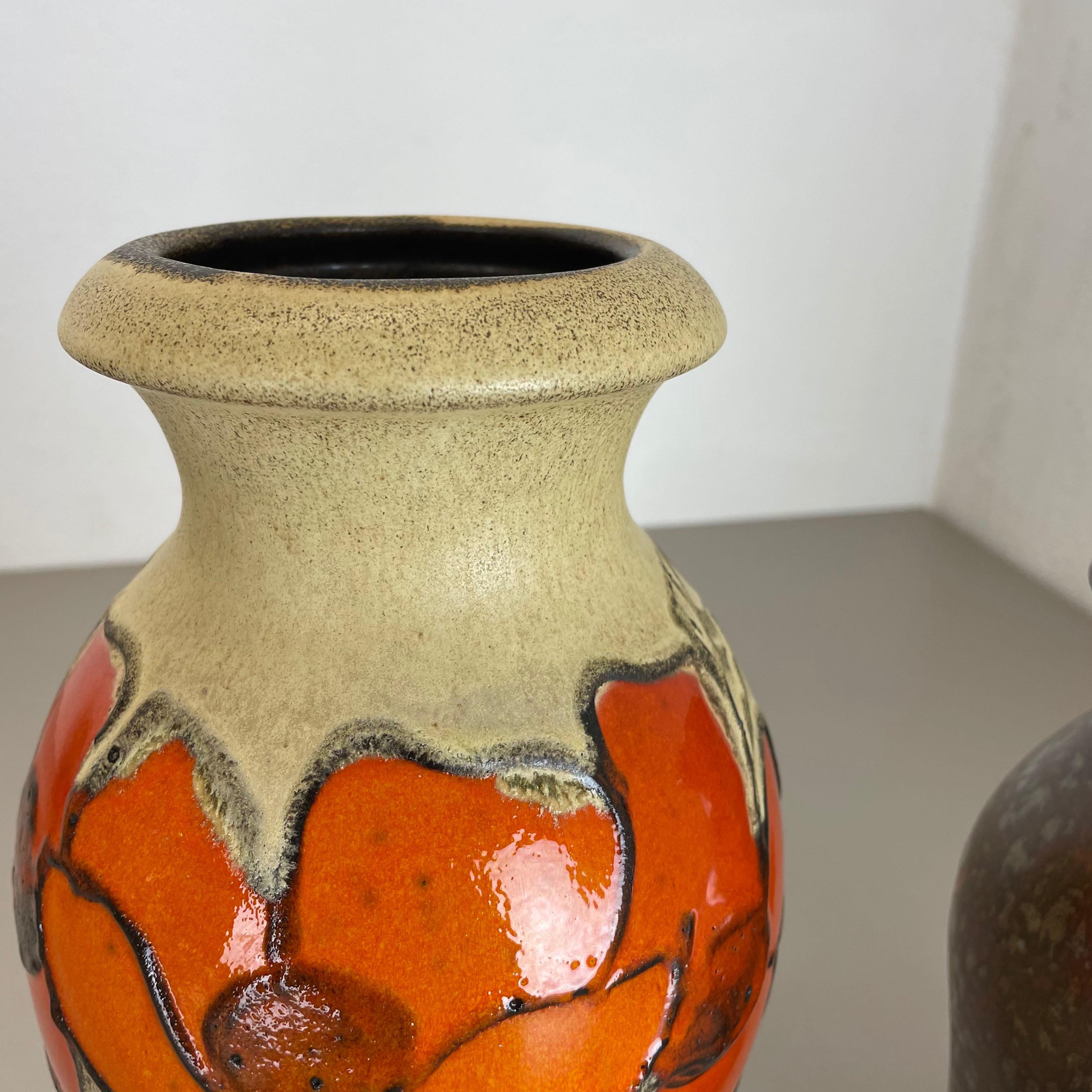 Set von zwei Fat Lava-Vasen aus Keramik „Multi-Color“ von Scheurich, Deutschland, 1970er Jahre im Angebot 1