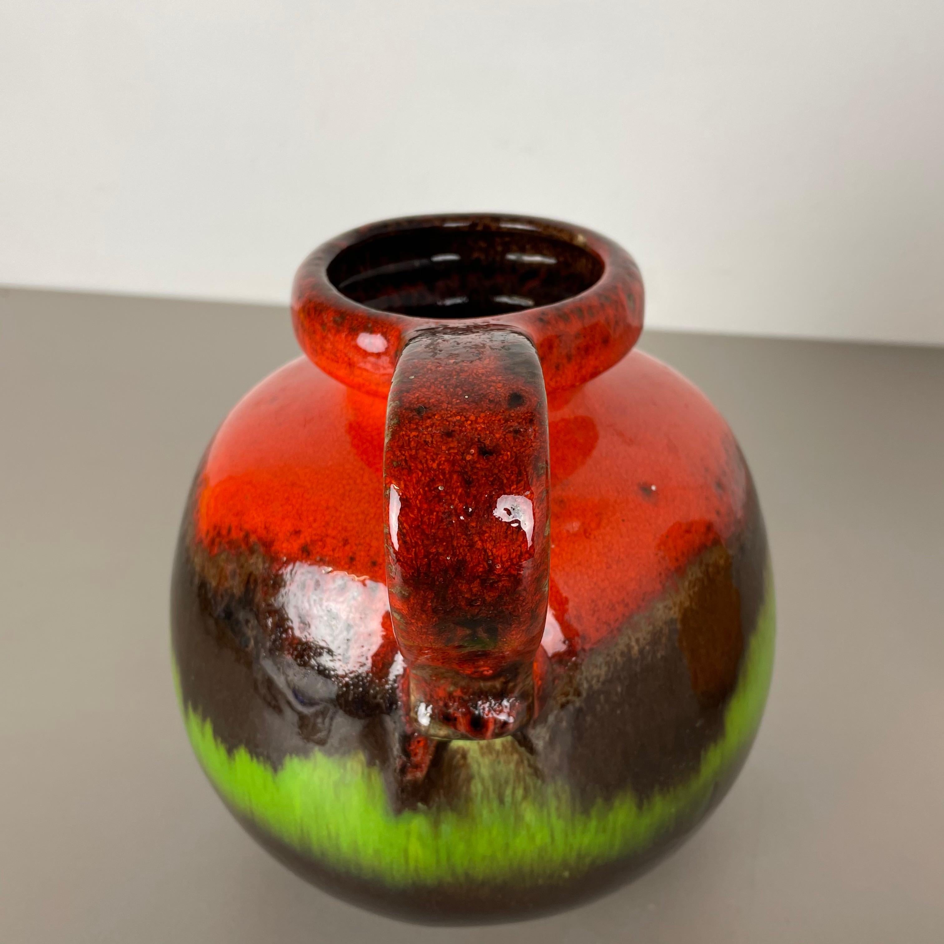 Set von zwei flachen Lava-Vasen aus Keramik „Multi-Color“ von Scheurich, Deutschland, 1970er Jahre im Angebot 2
