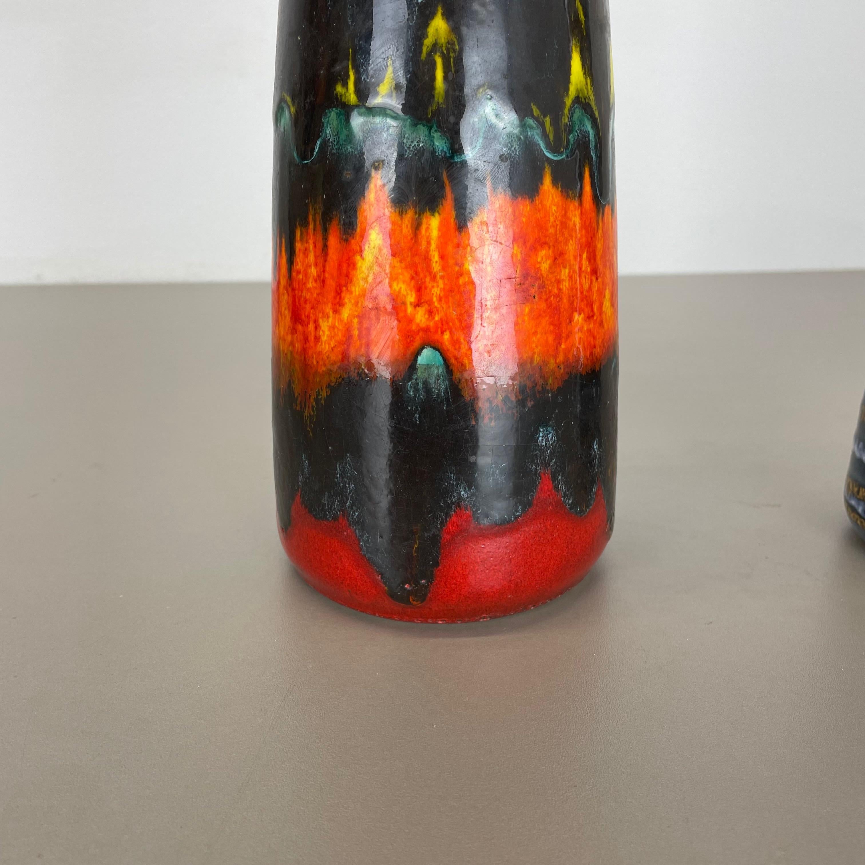 Set von zwei Fat Lava-Vasen aus Keramik „Multi-Color“ von Scheurich, Deutschland, 1970er Jahre im Angebot 2