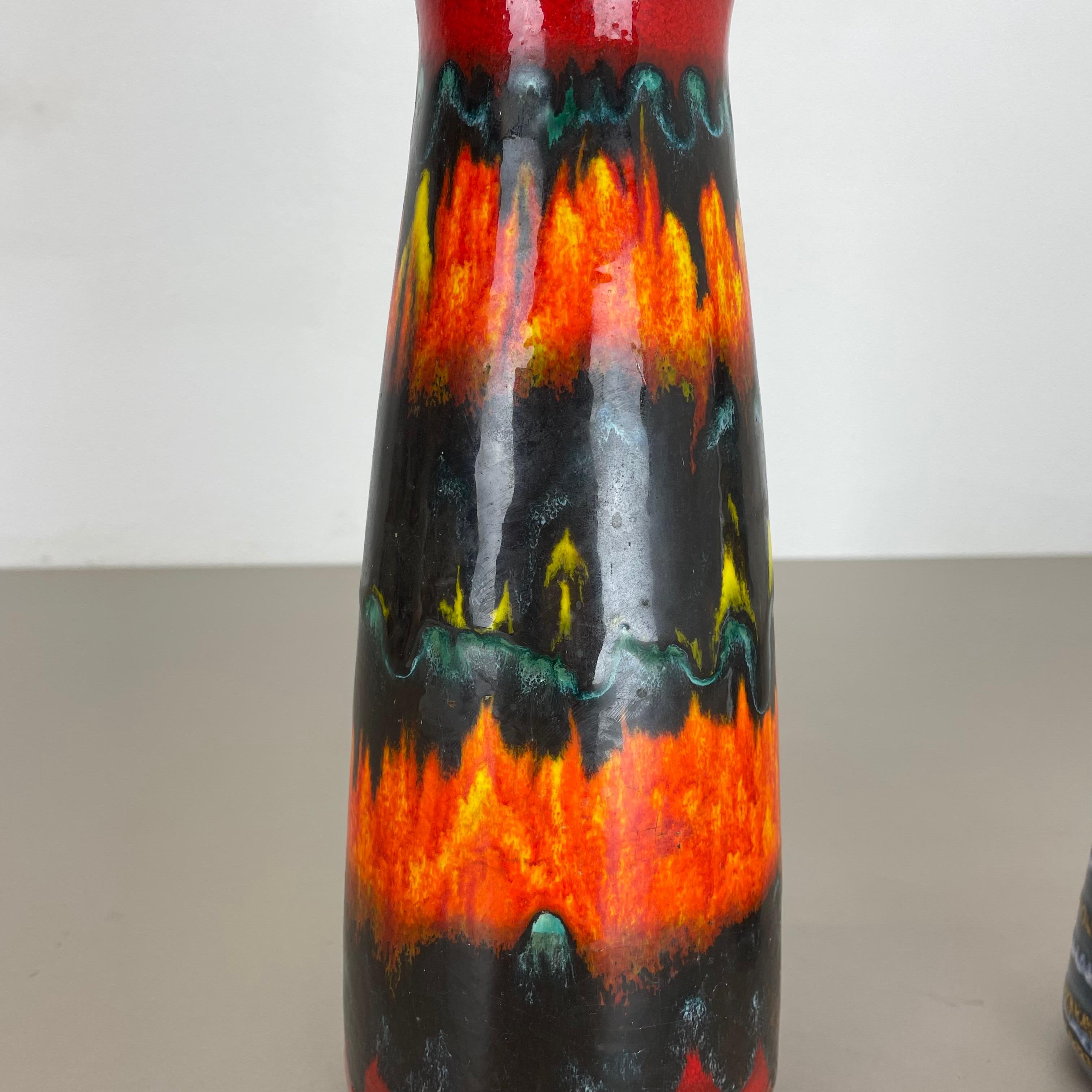 Set von zwei Fat Lava-Vasen aus Keramik „Multi-Color“ von Scheurich, Deutschland, 1970er Jahre im Angebot 3