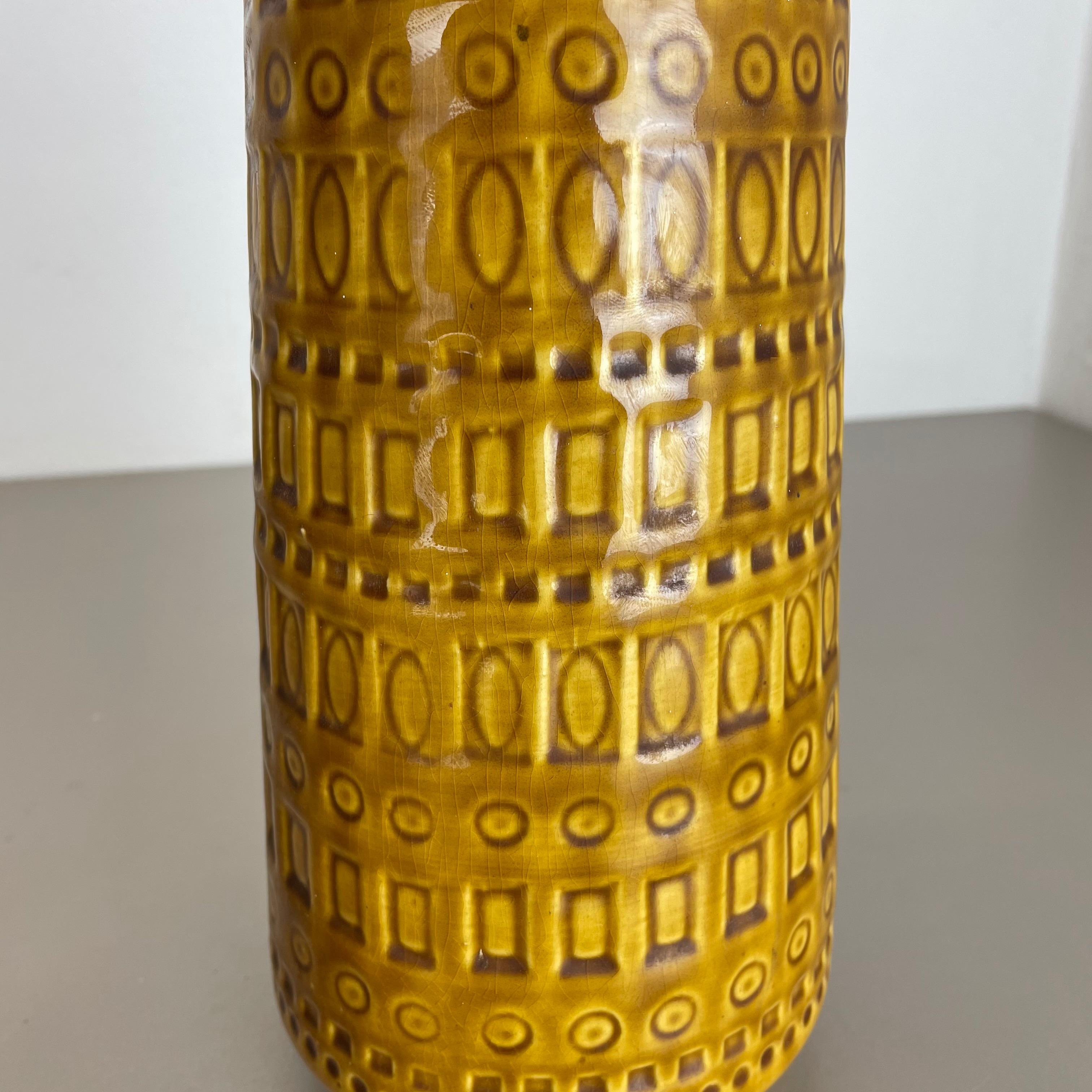 Set von zwei Fat Lava-Vasen aus Keramik „Ochre“ von Scheurich, Deutschland, 1970er Jahre im Angebot 11
