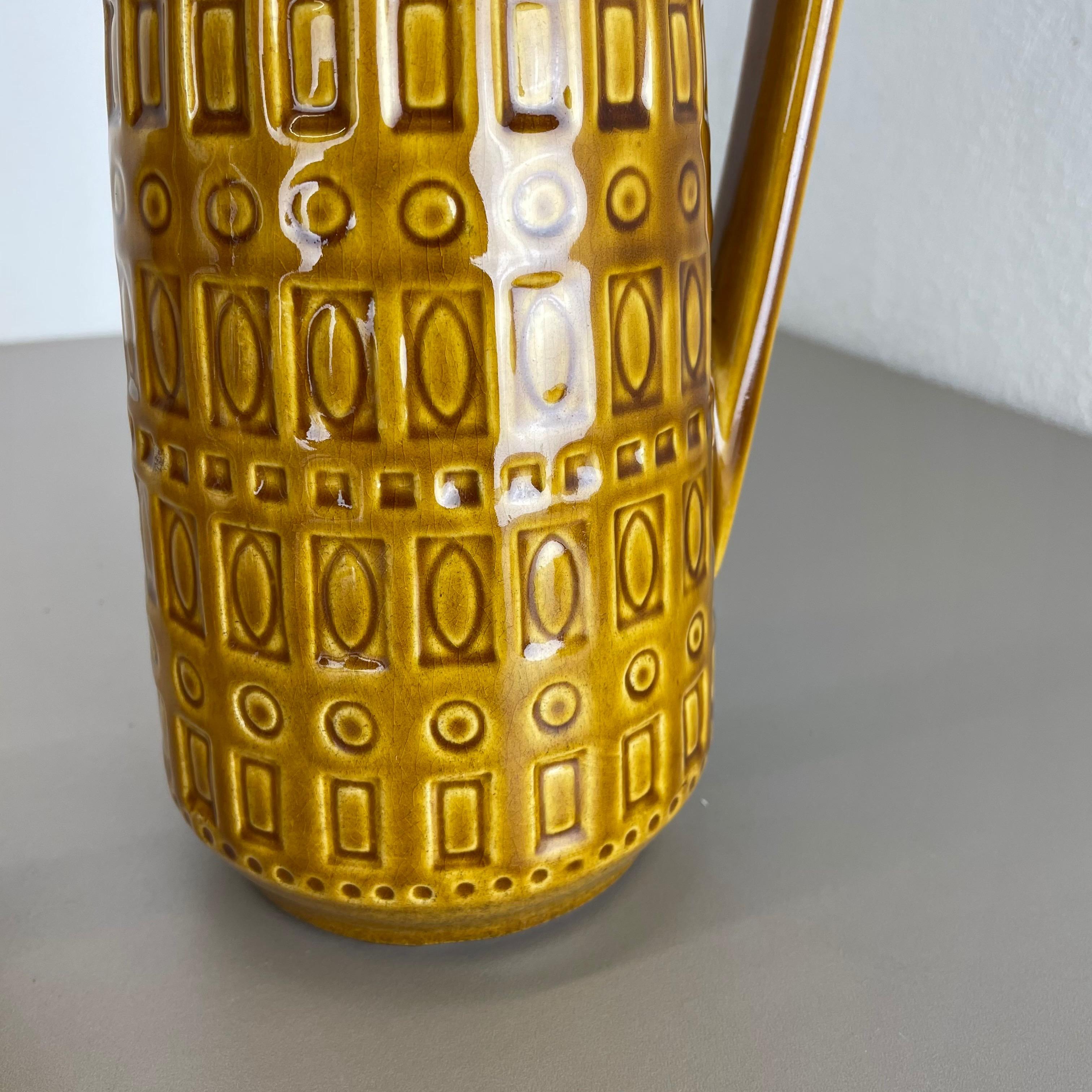 Ensemble de deux vases en poterie lave grasse « motif deochre » de Scheurich, Allemagne, années 1970 en vente 5