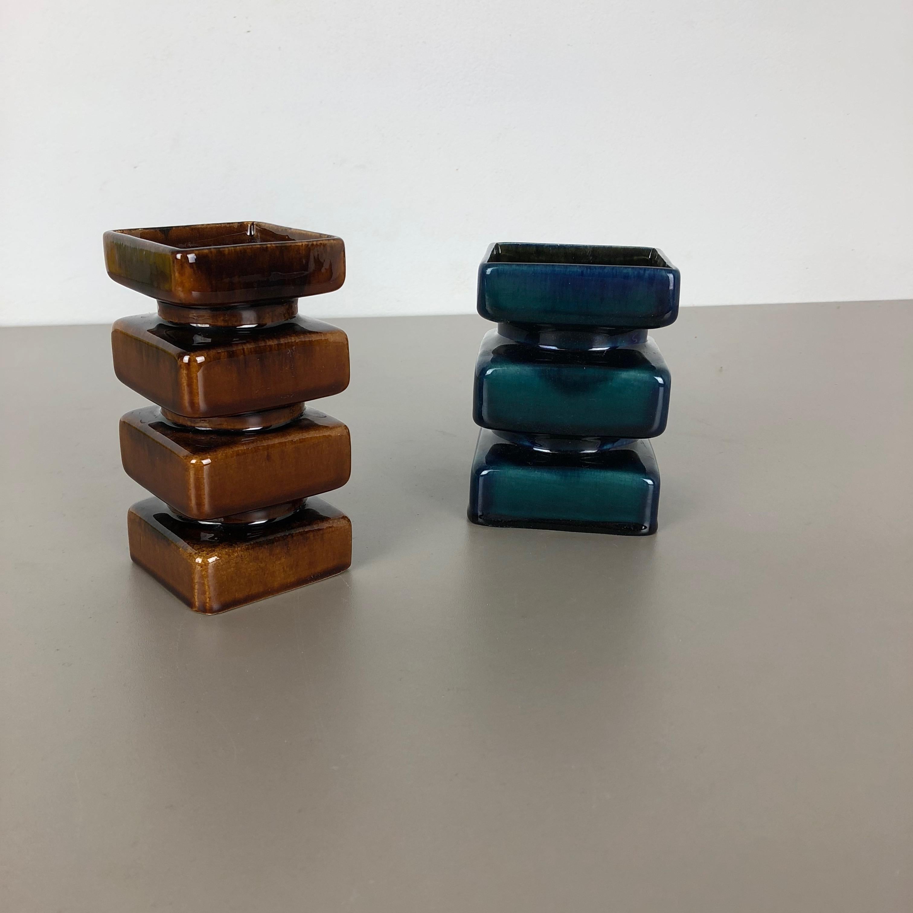 Mid-Century moderno Set di due vasi in ceramica Objects for Objects di Cari Zalloni, Germania, anni '70 in vendita