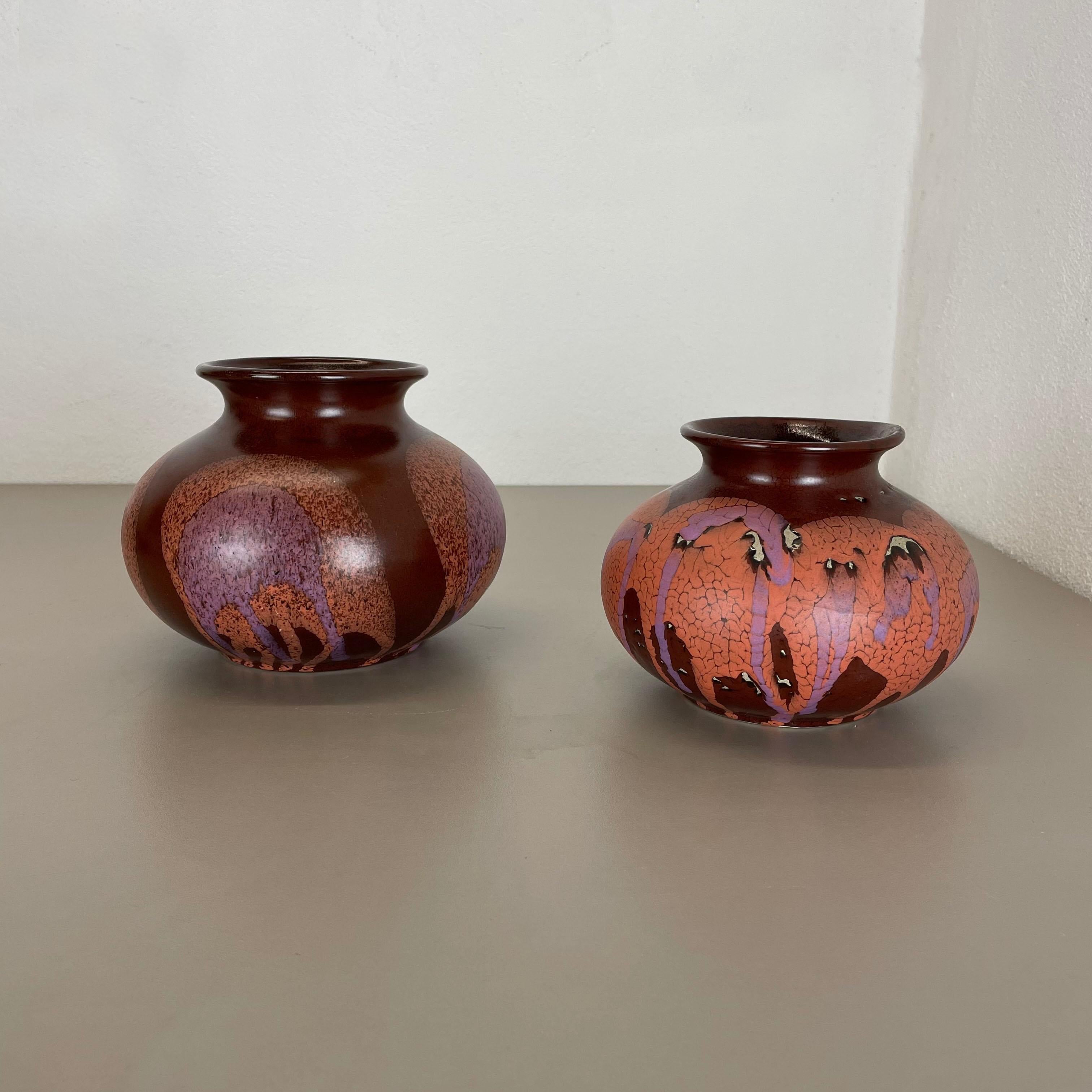 Set of Two Pottery Vases Objects by Steuler Ceramics, Germany, 1970s For Sale 4
